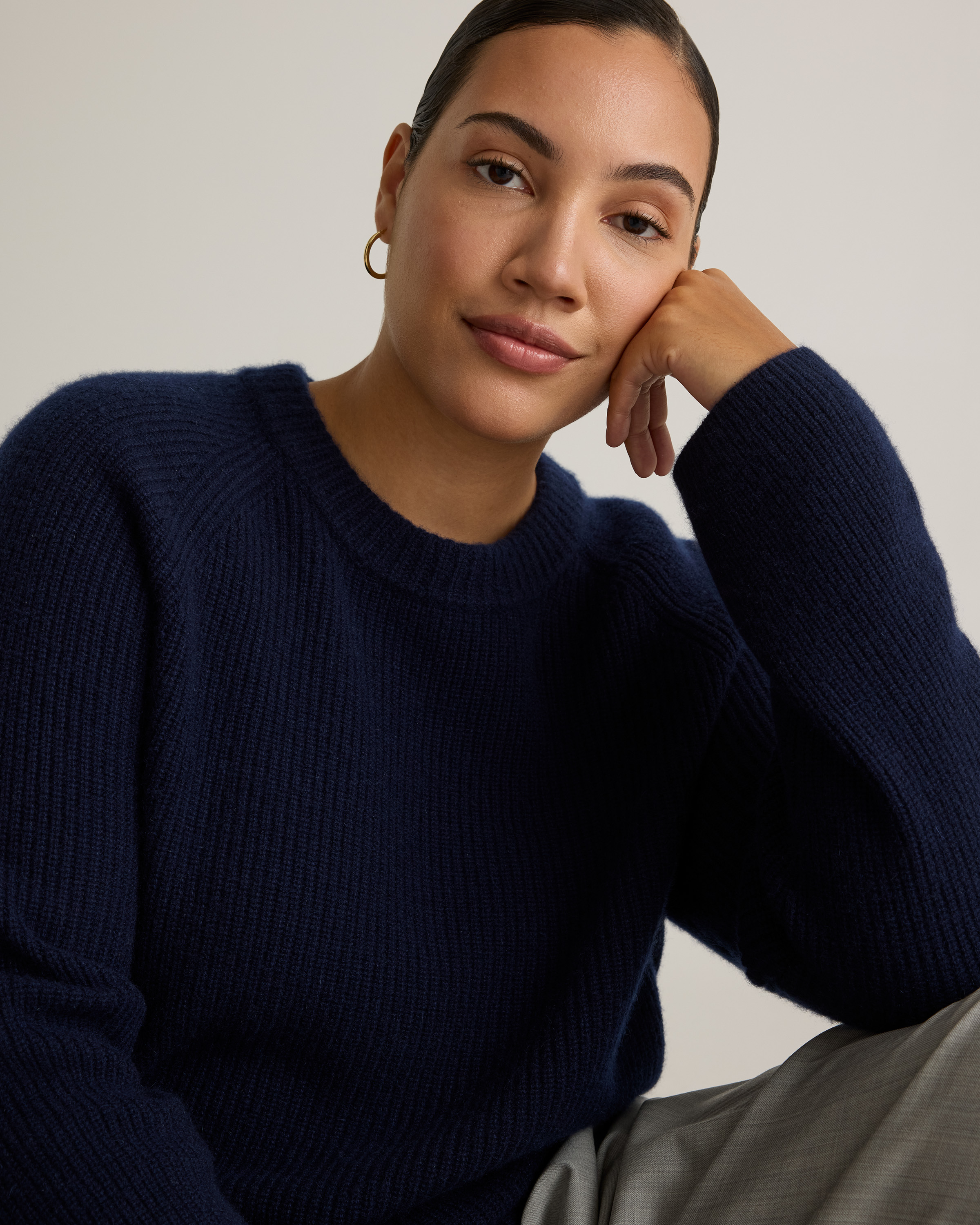 Mongolian Cashmere Fisherman Crewneck Sweater — Image 19
