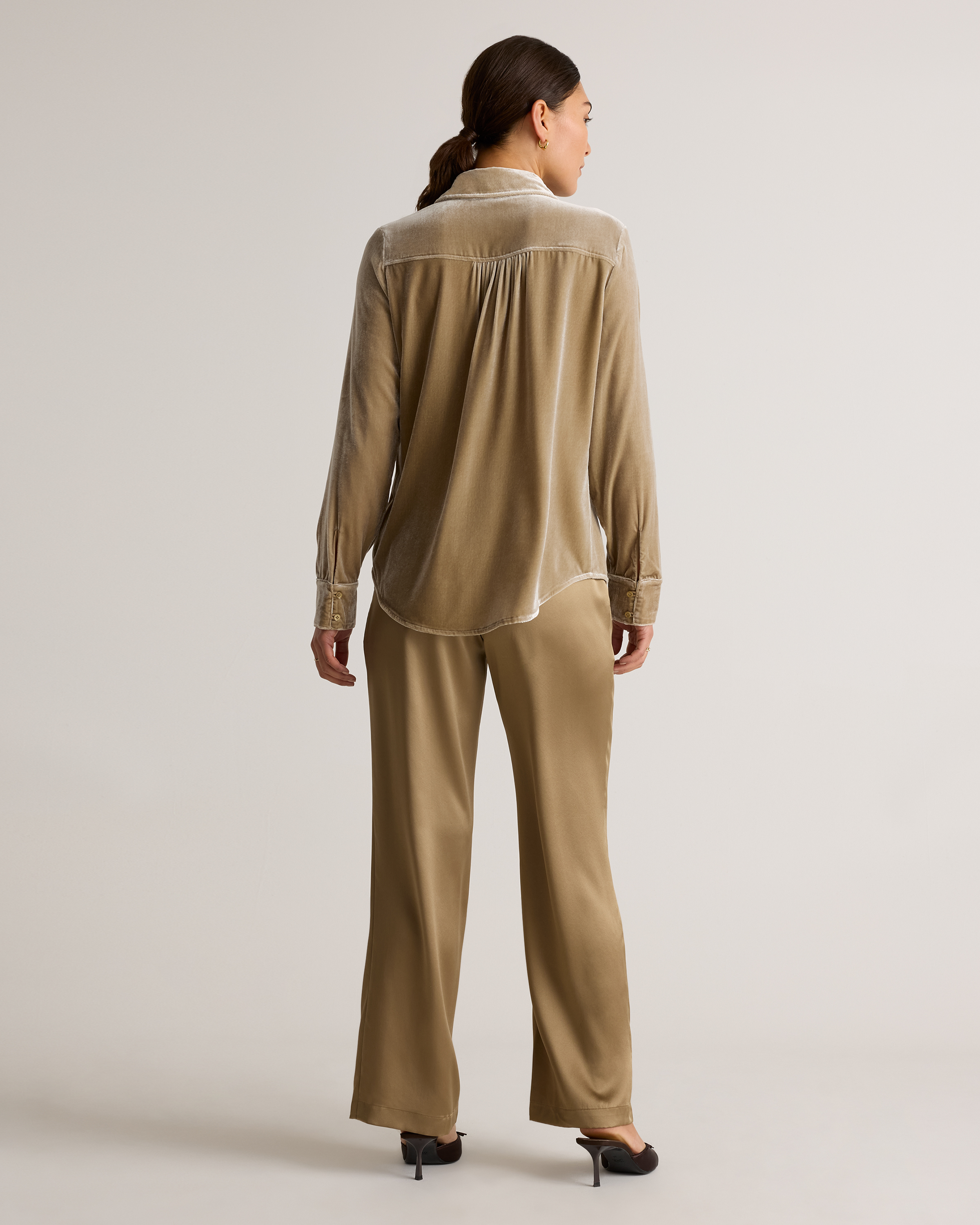 100% Washable Silk Drawstring Wide Leg Pants — Image 32
