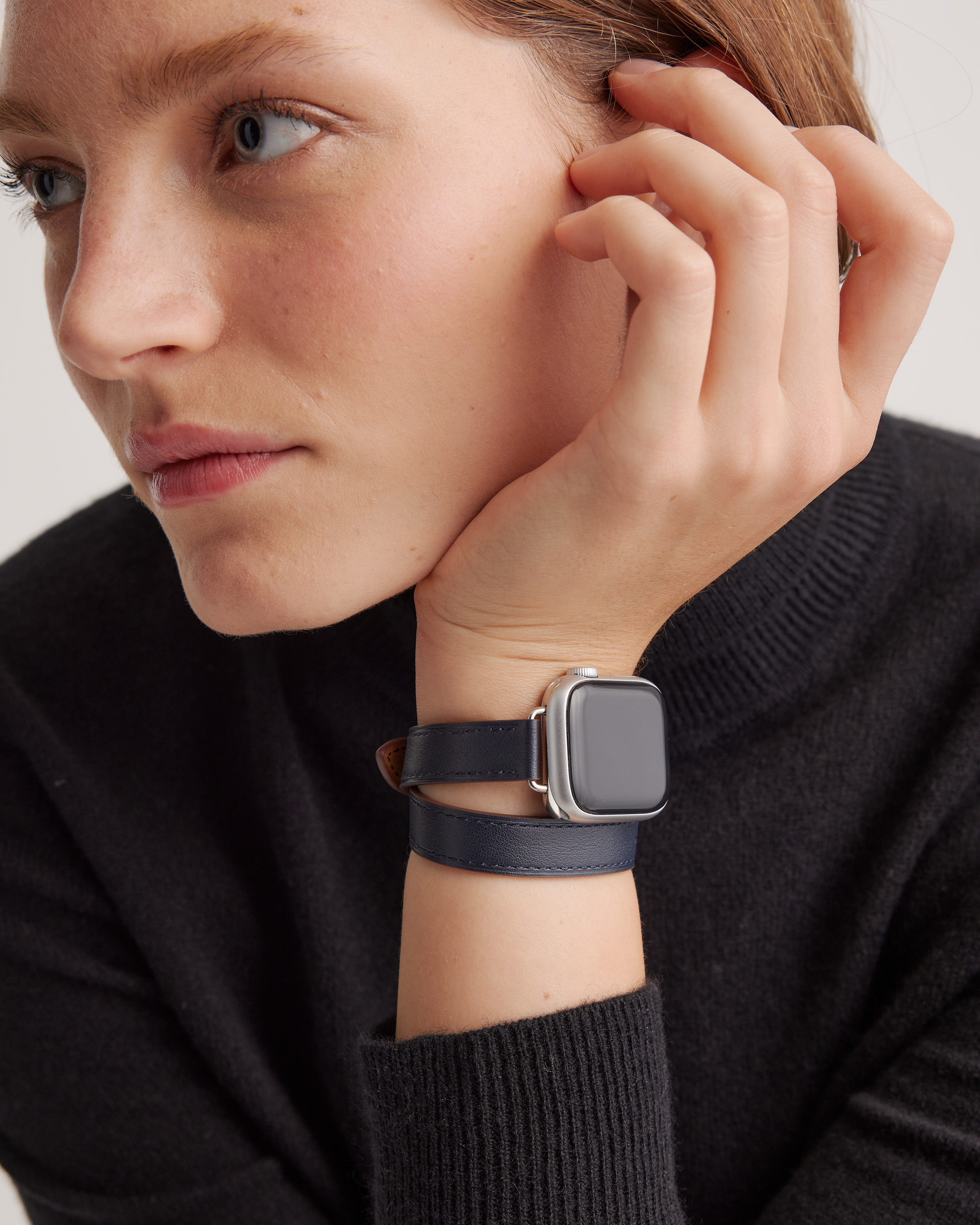 Leather Double Wrap Smartwatch Band — Image 5