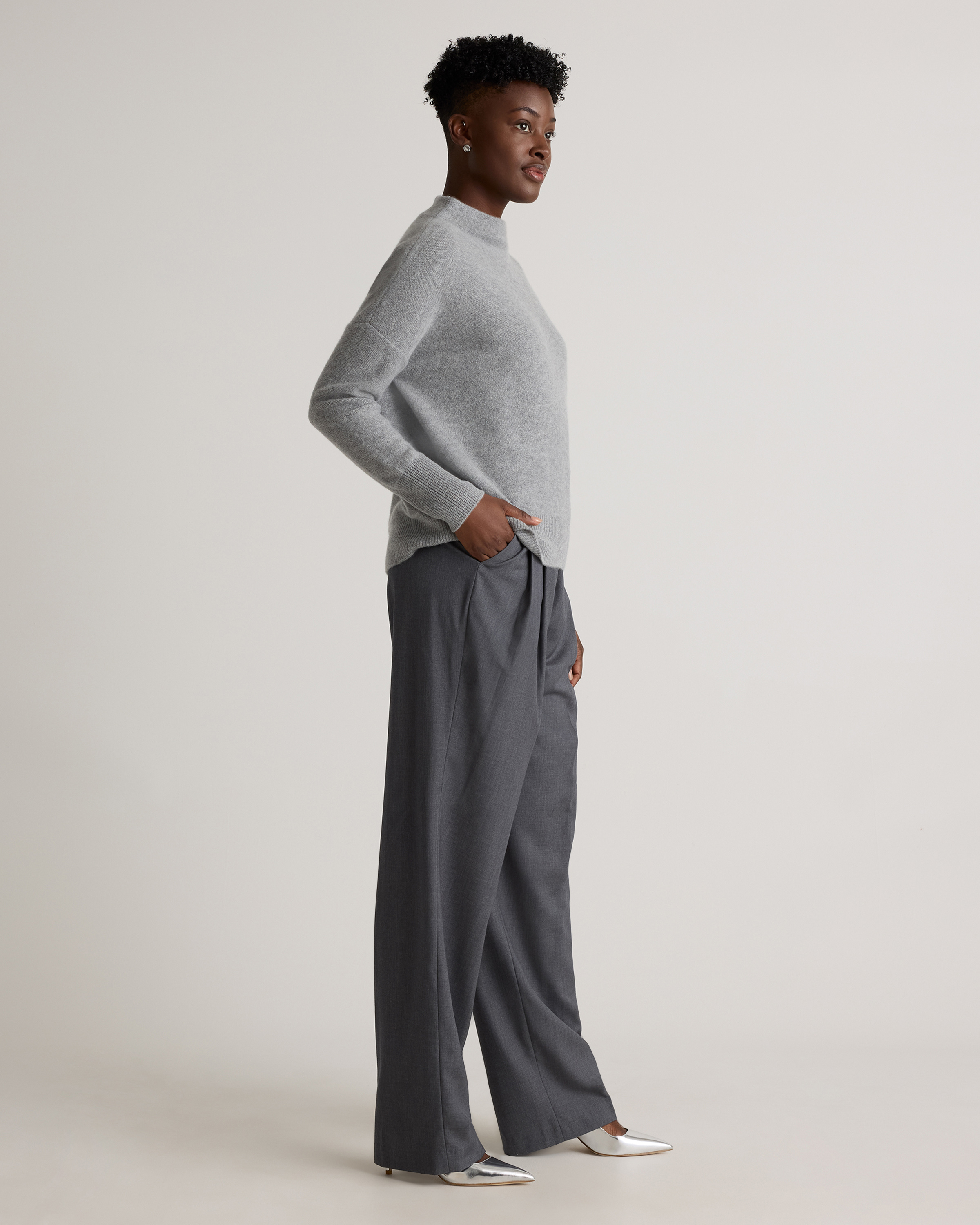 Mongolian Cashmere Funnel Neck Sweater — Image 16