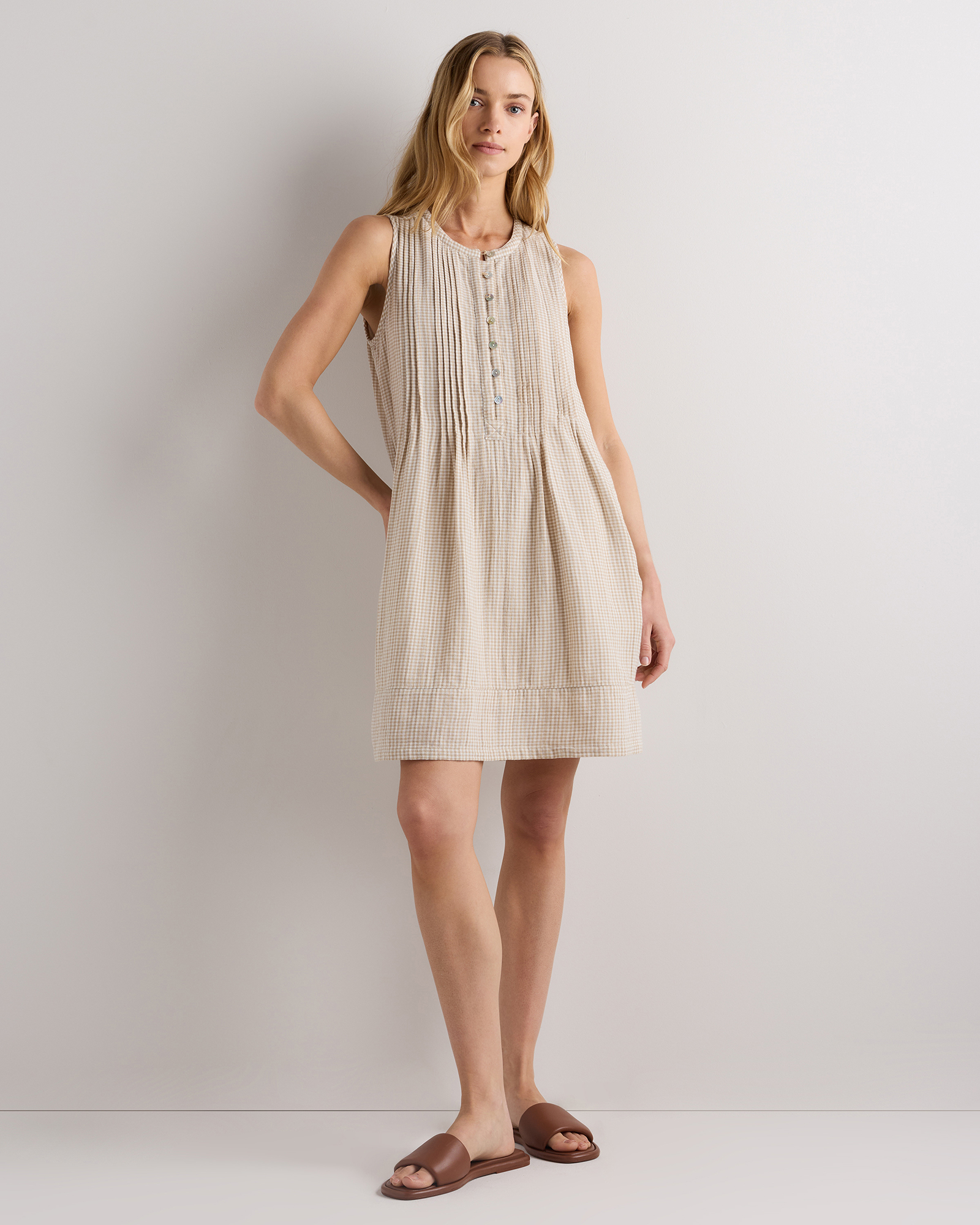 100% Organic Cotton Gauze Sleeveless Swing Dress — Image 35