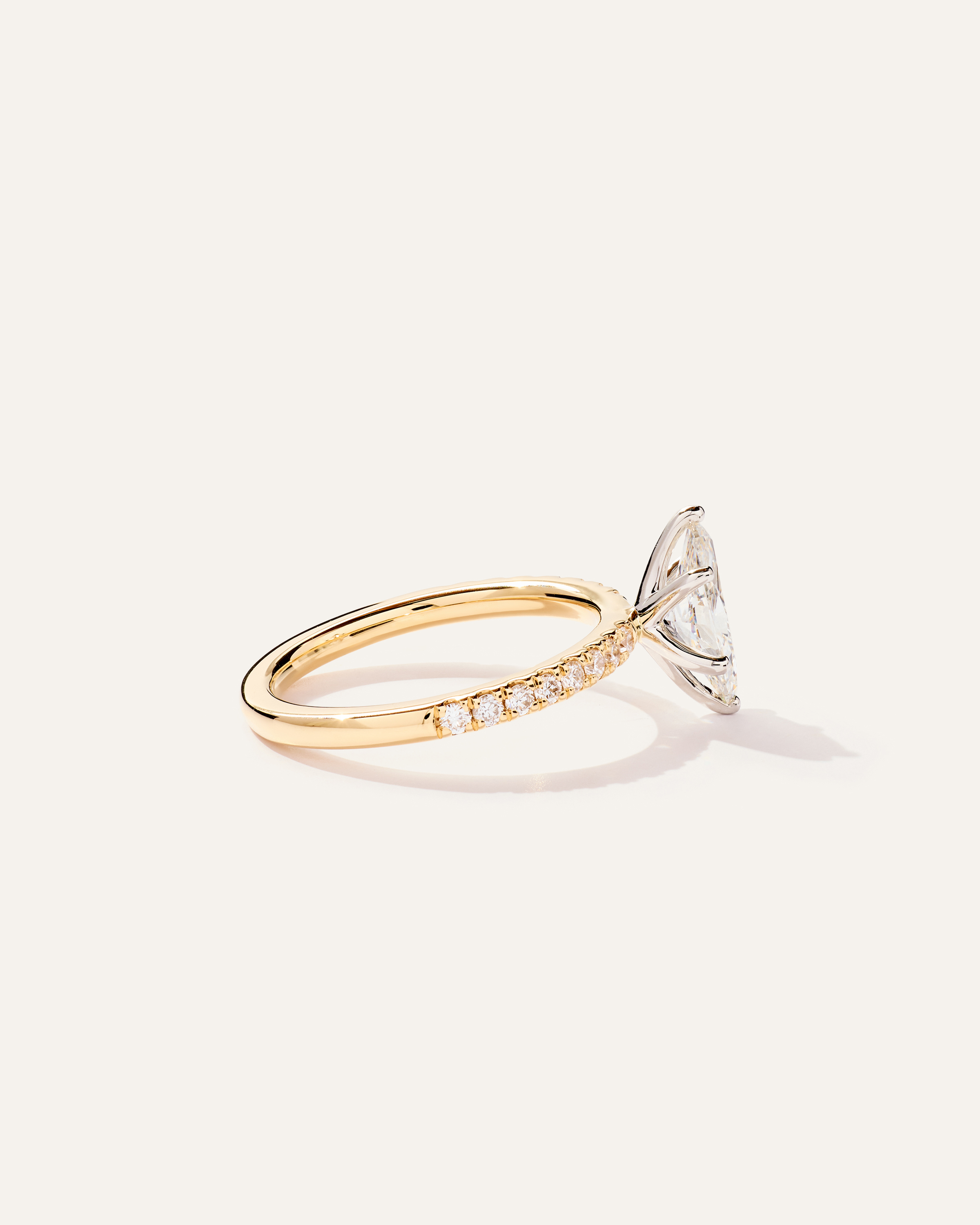 Lab Grown Diamond Marquise Petite Pave Engagement Ring - 1ct — Image 7