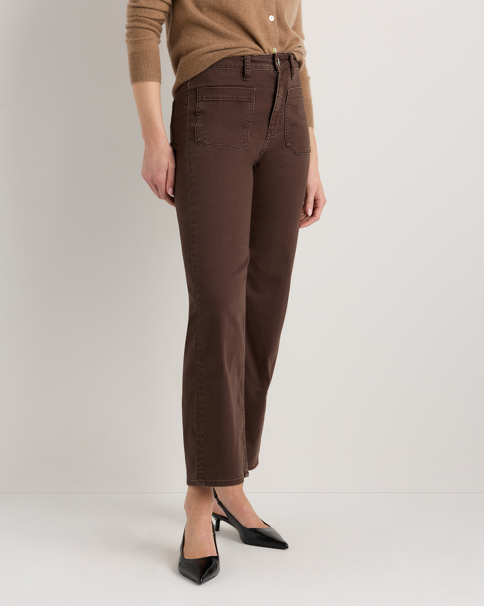 Bella Stretch Patch Pocket Wide Leg Jeans — Image 30