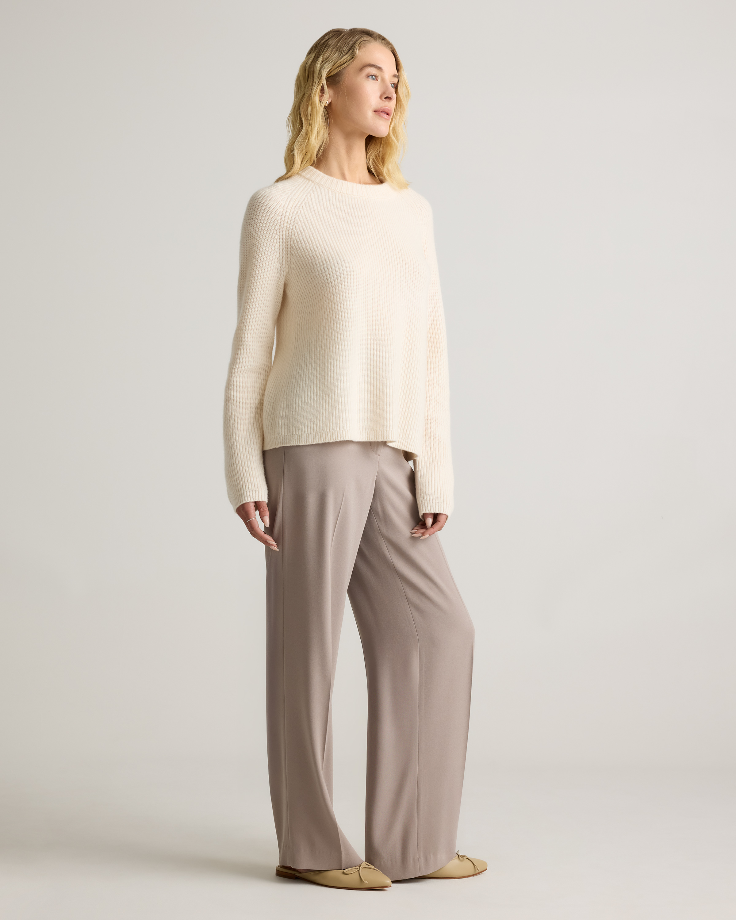 Mongolian Cashmere Fisherman Crewneck Sweater — Image 77