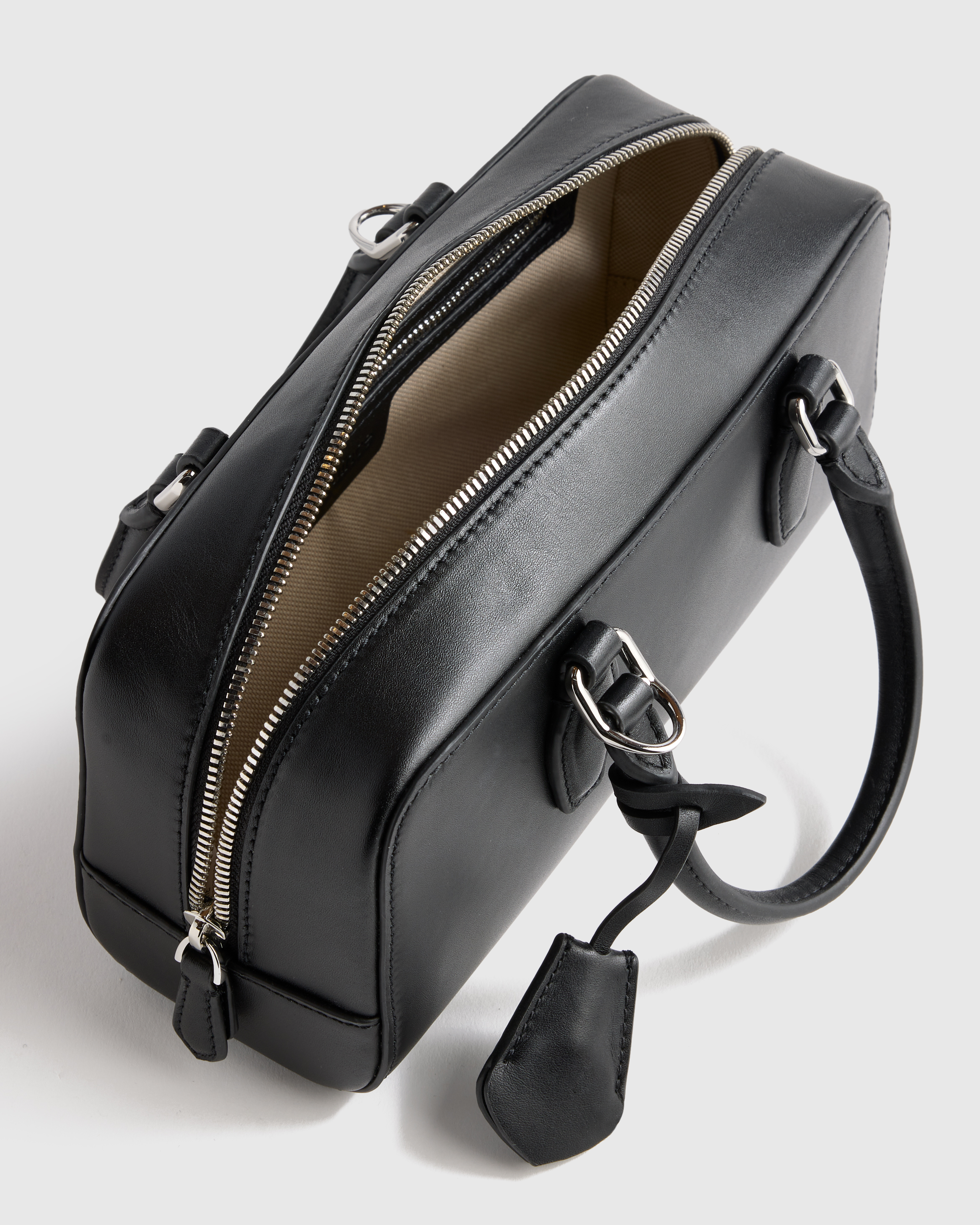 Italian Leather Mini Bowler Crossbody Satchel — Image 7