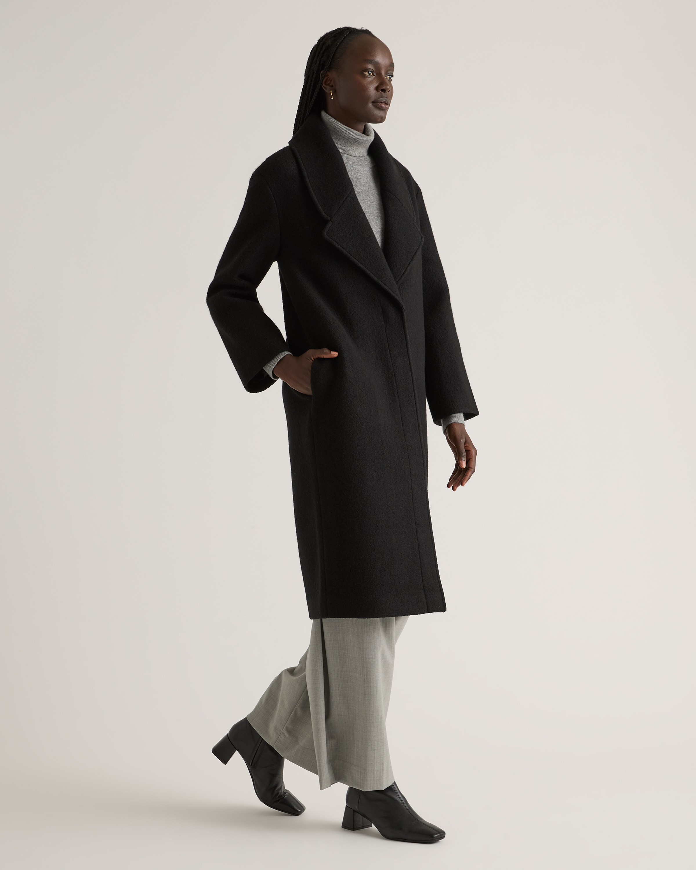 100% Merino Wool Shawl Collar Long Coat — Image 15
