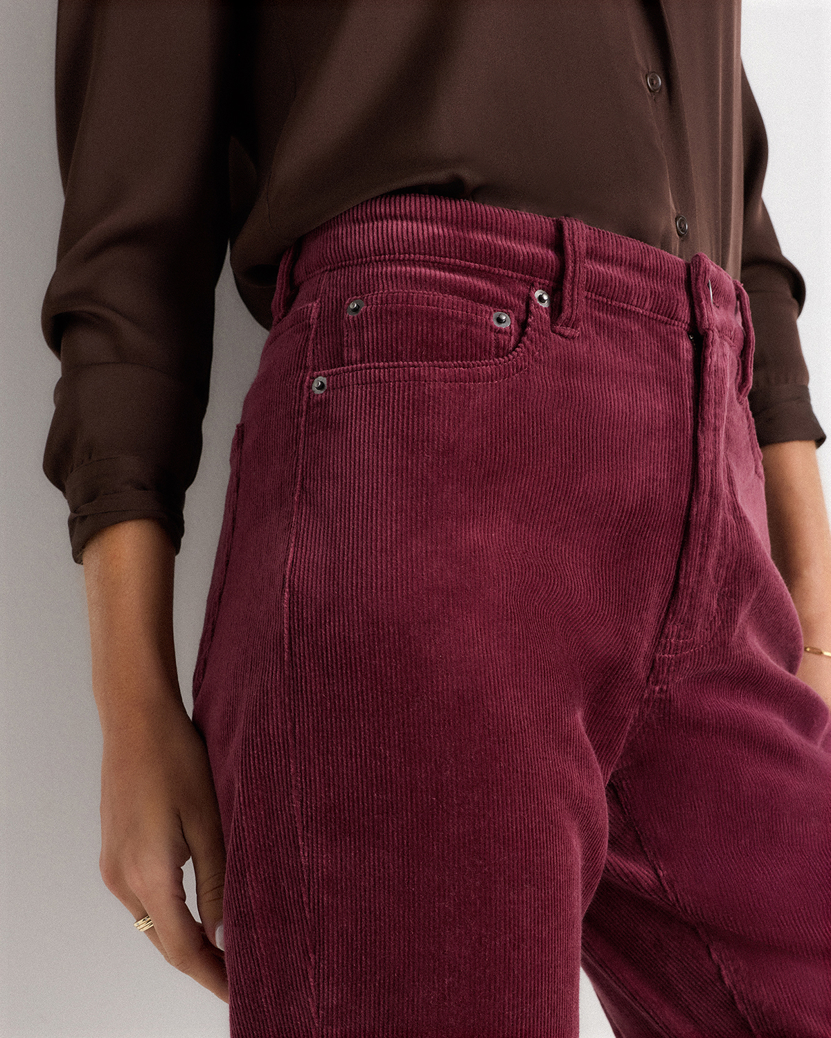 Organic Stretch Corduroy Straight Leg Pants — Image 15