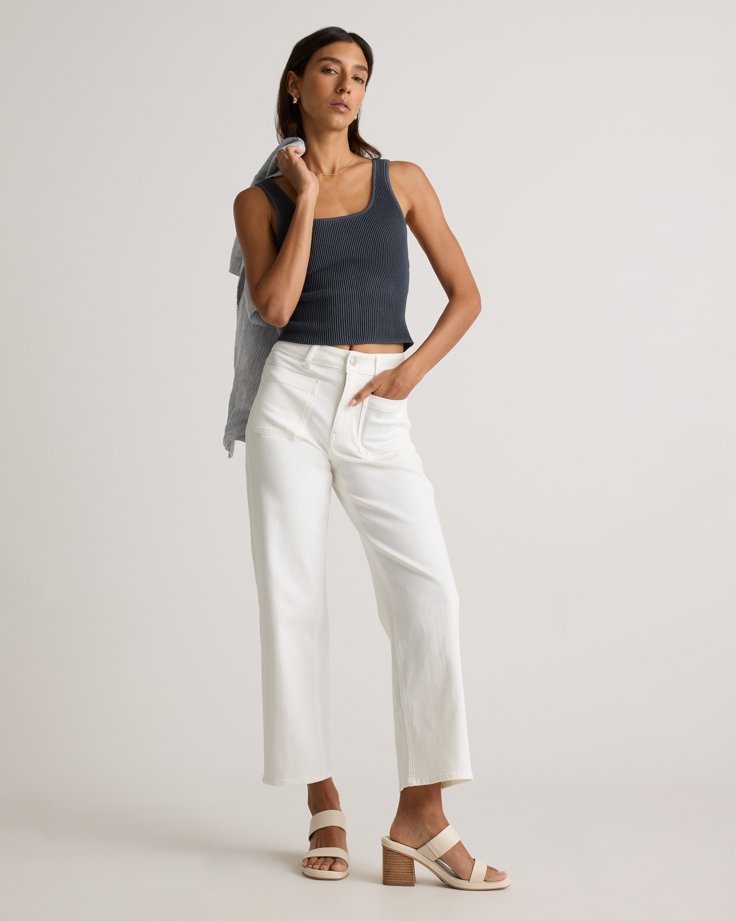 Bella Stretch Patch Pocket Wide Leg Jeans — Image 14