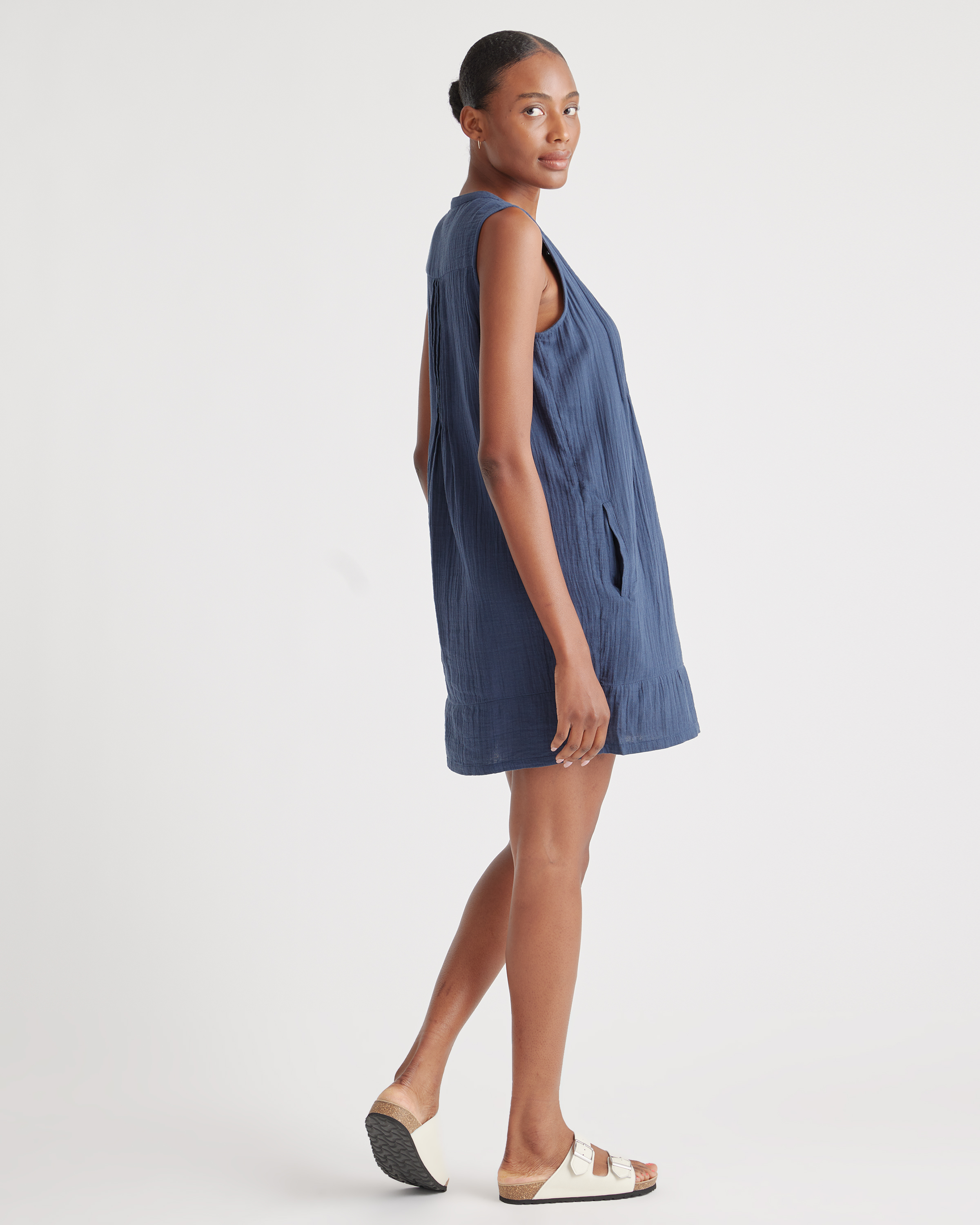 100% Organic Cotton Gauze Sleeveless Swing Dress — Image 26