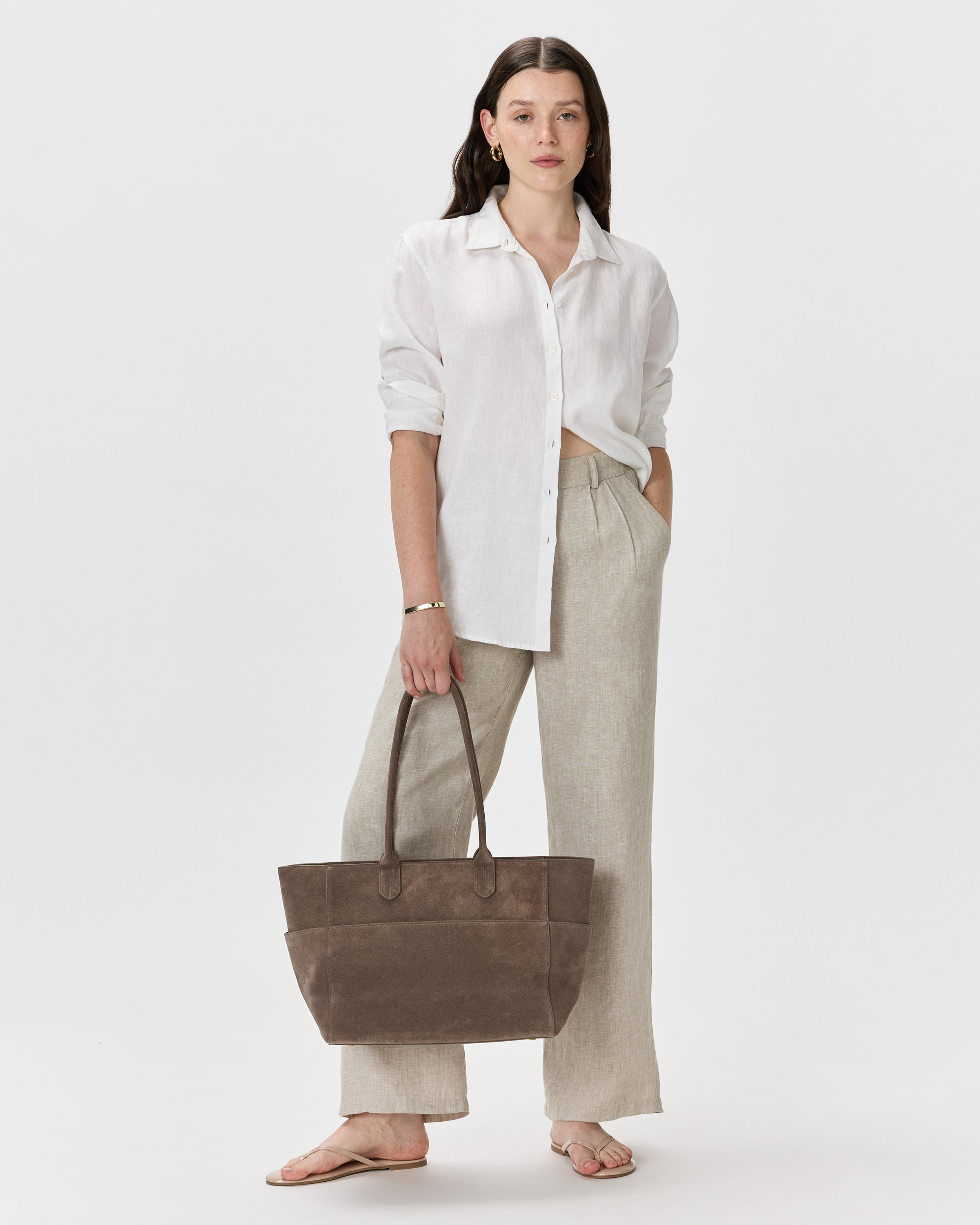 Italian Suede Shopper Tote — Image 15