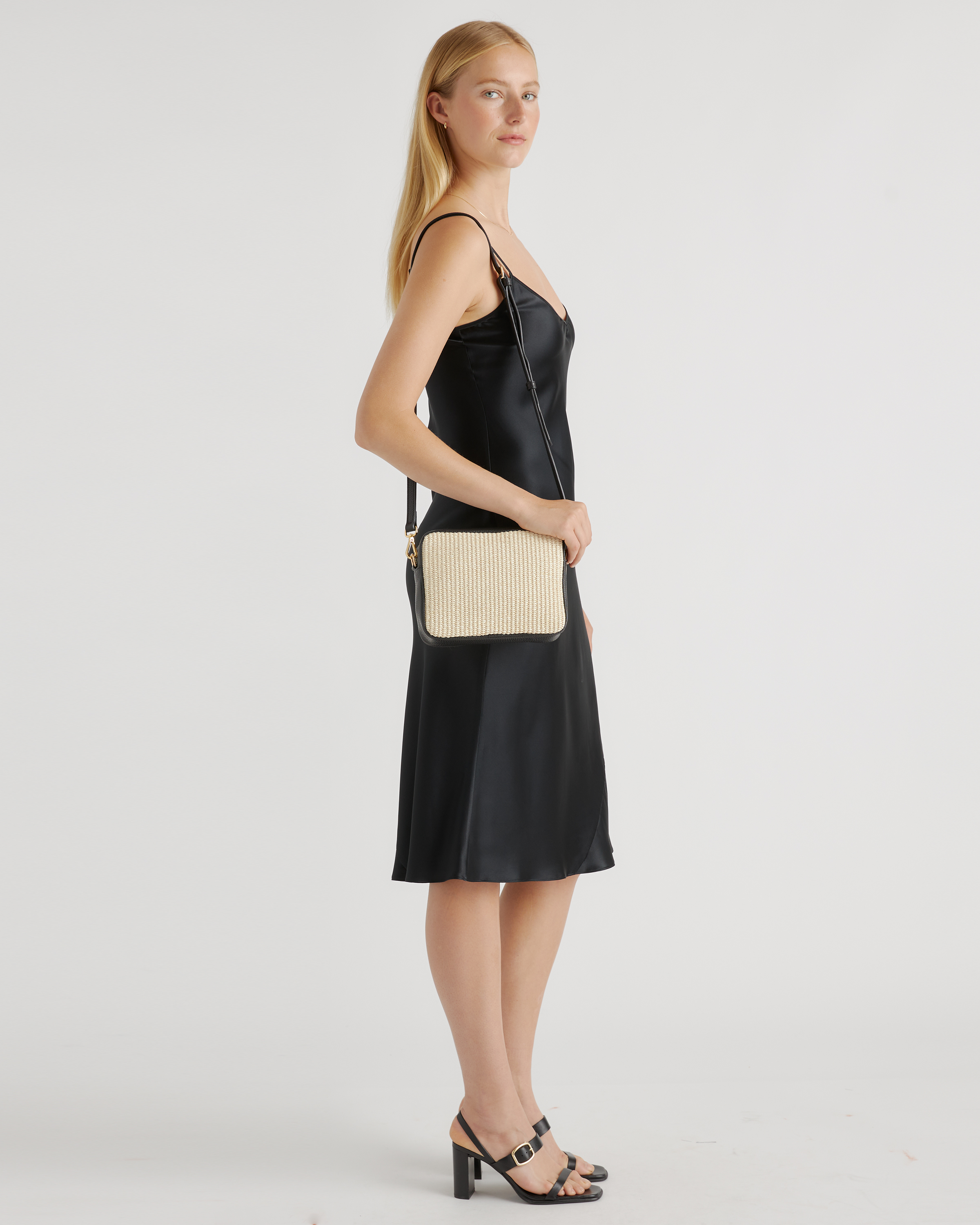 Italian Leather & Raffia Crossbody — Image 12