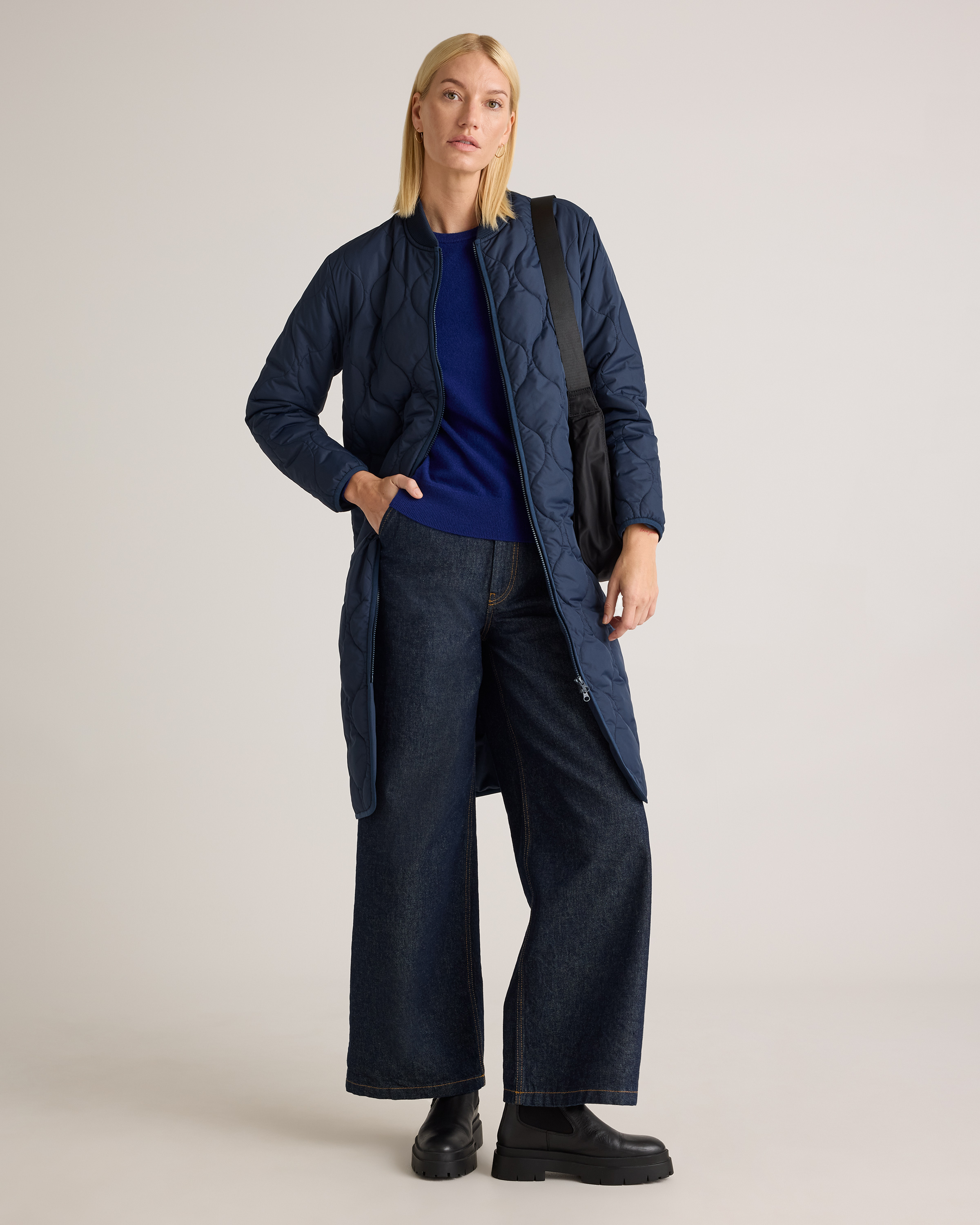 Featherless Quilted Puffer Long Coat — Image 18