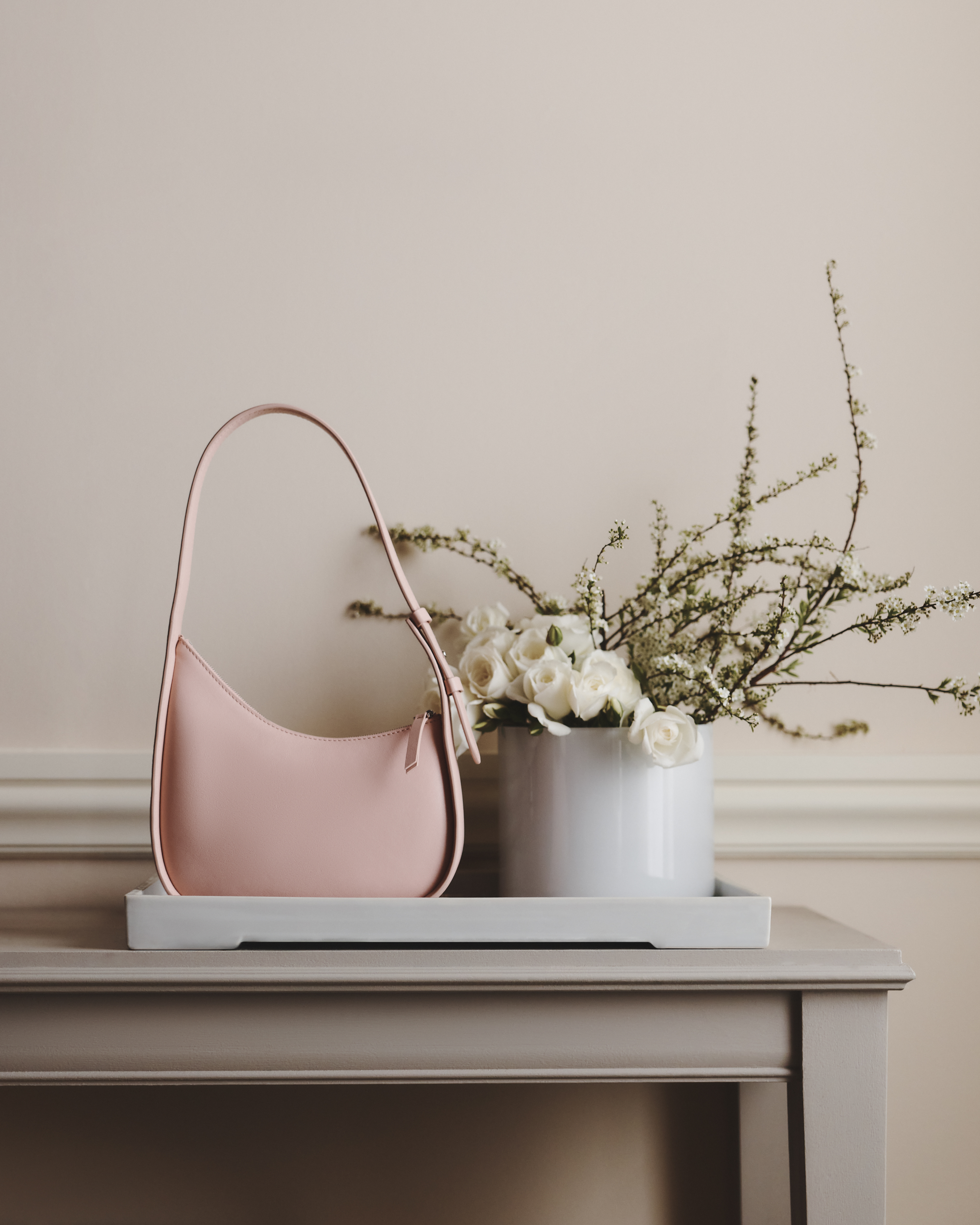 Italian Leather Asymmetrical Mini Shoulder Bag — Image 3