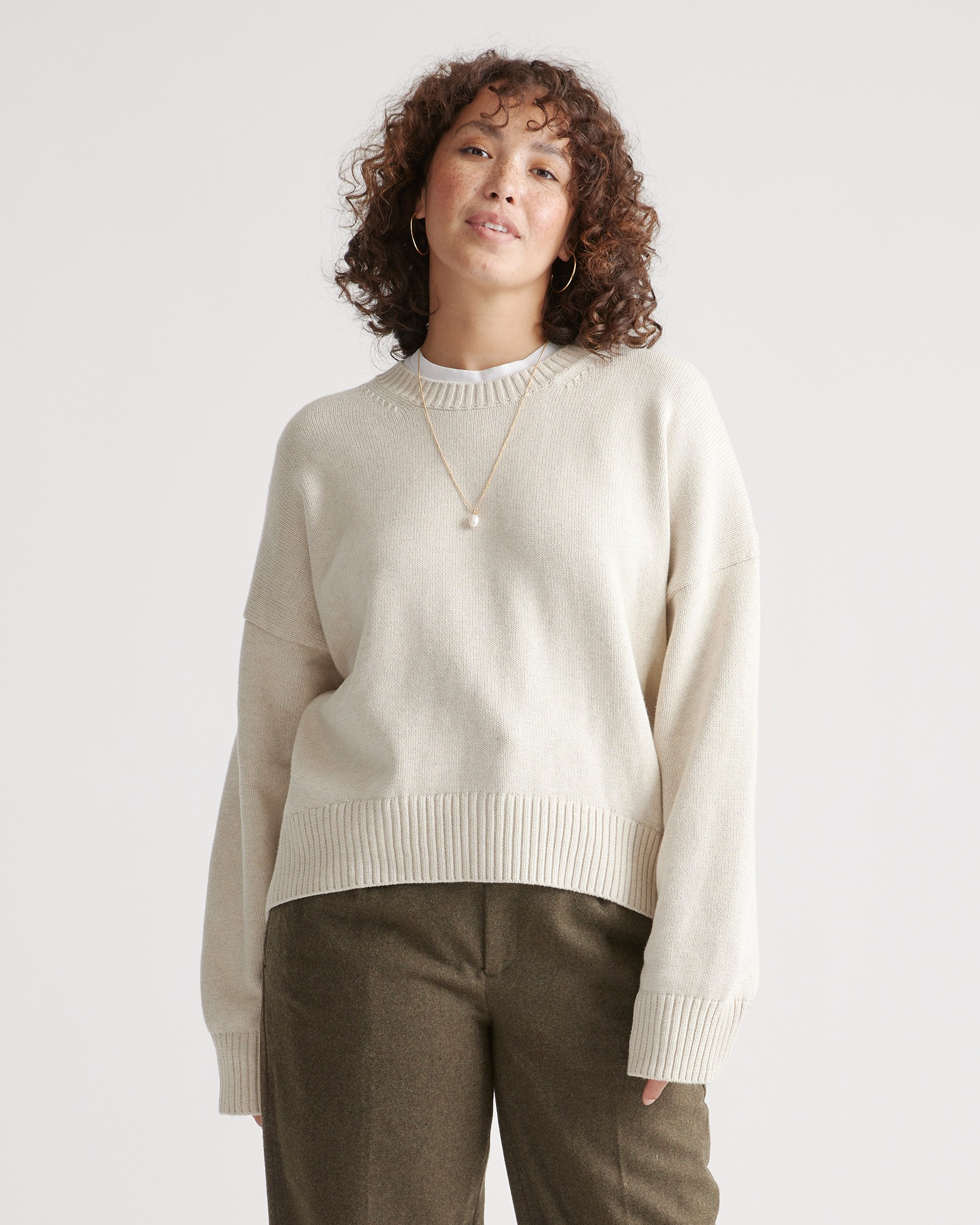 100% Organic Cotton Boyfriend Crew Sweater — Image 55