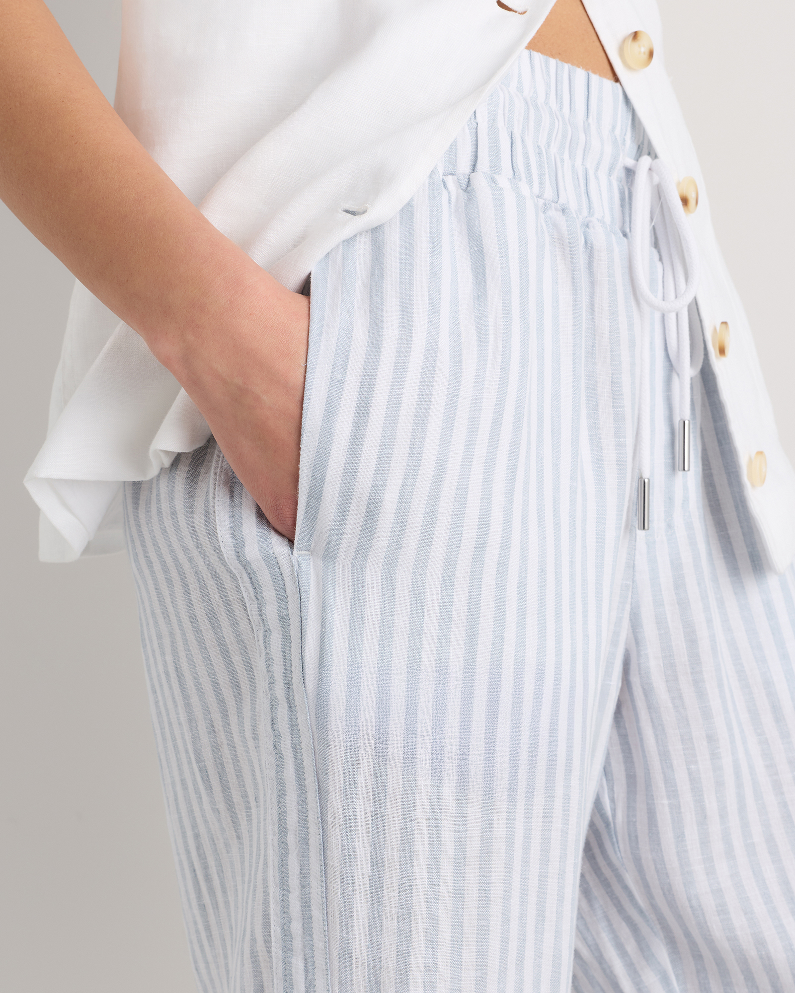 100% European Linen Wide Leg Pants — Image 50
