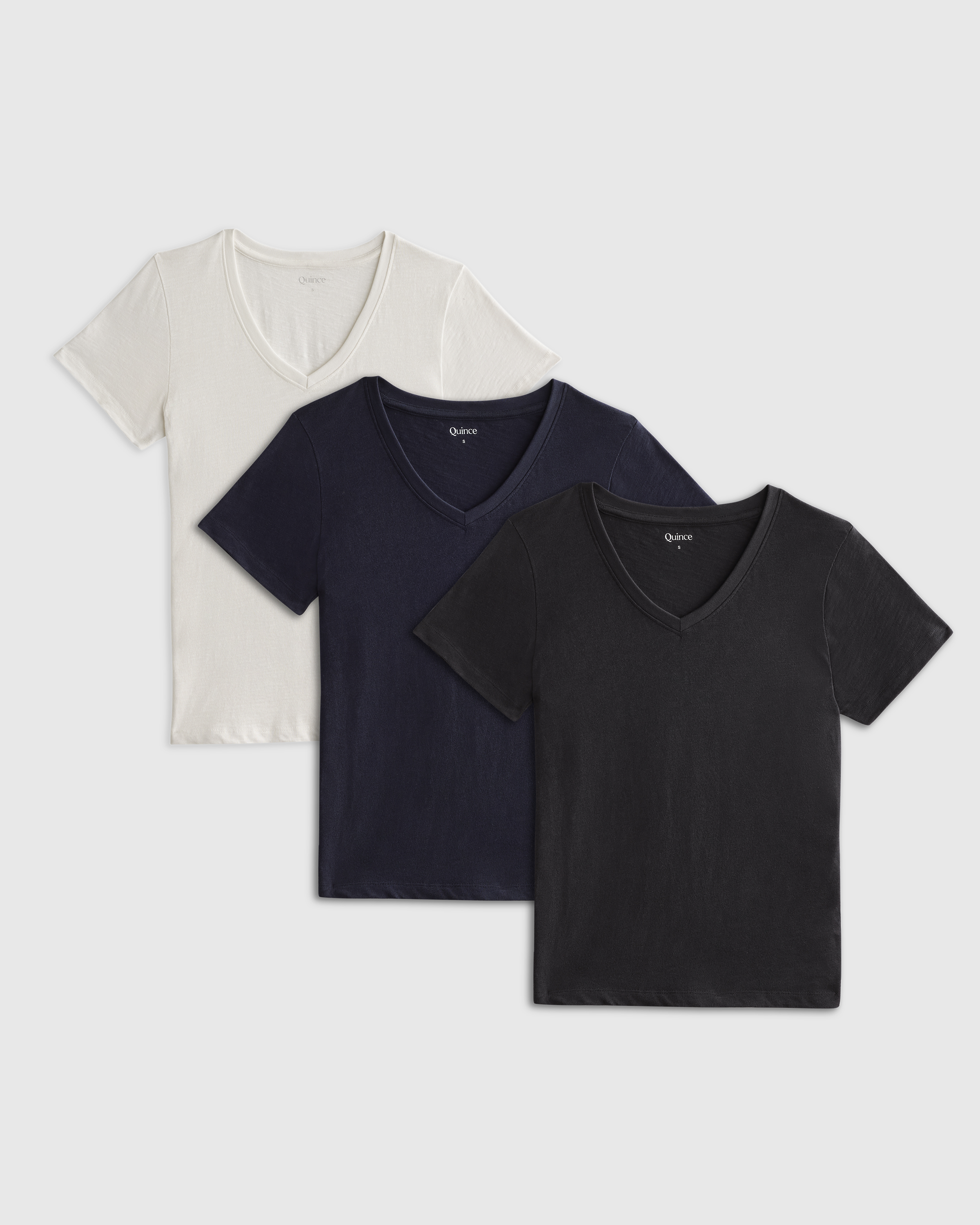 100% Organic Cotton Slub V Neck Tee 3 Pack Bundle — Image 3