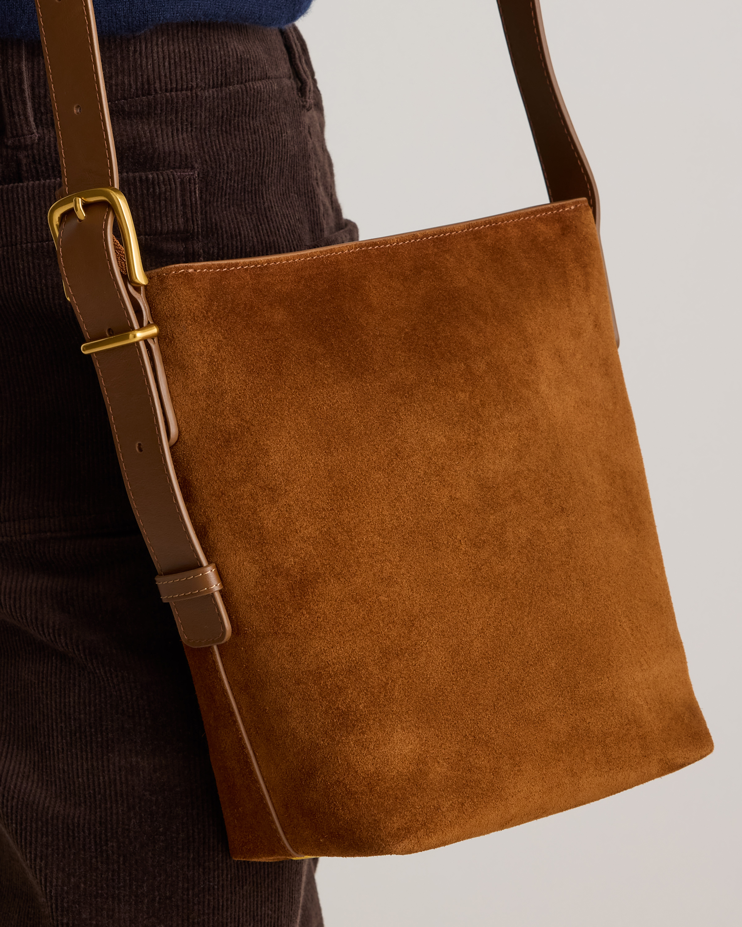 Italian Suede Bucket Crossbody — Image 5