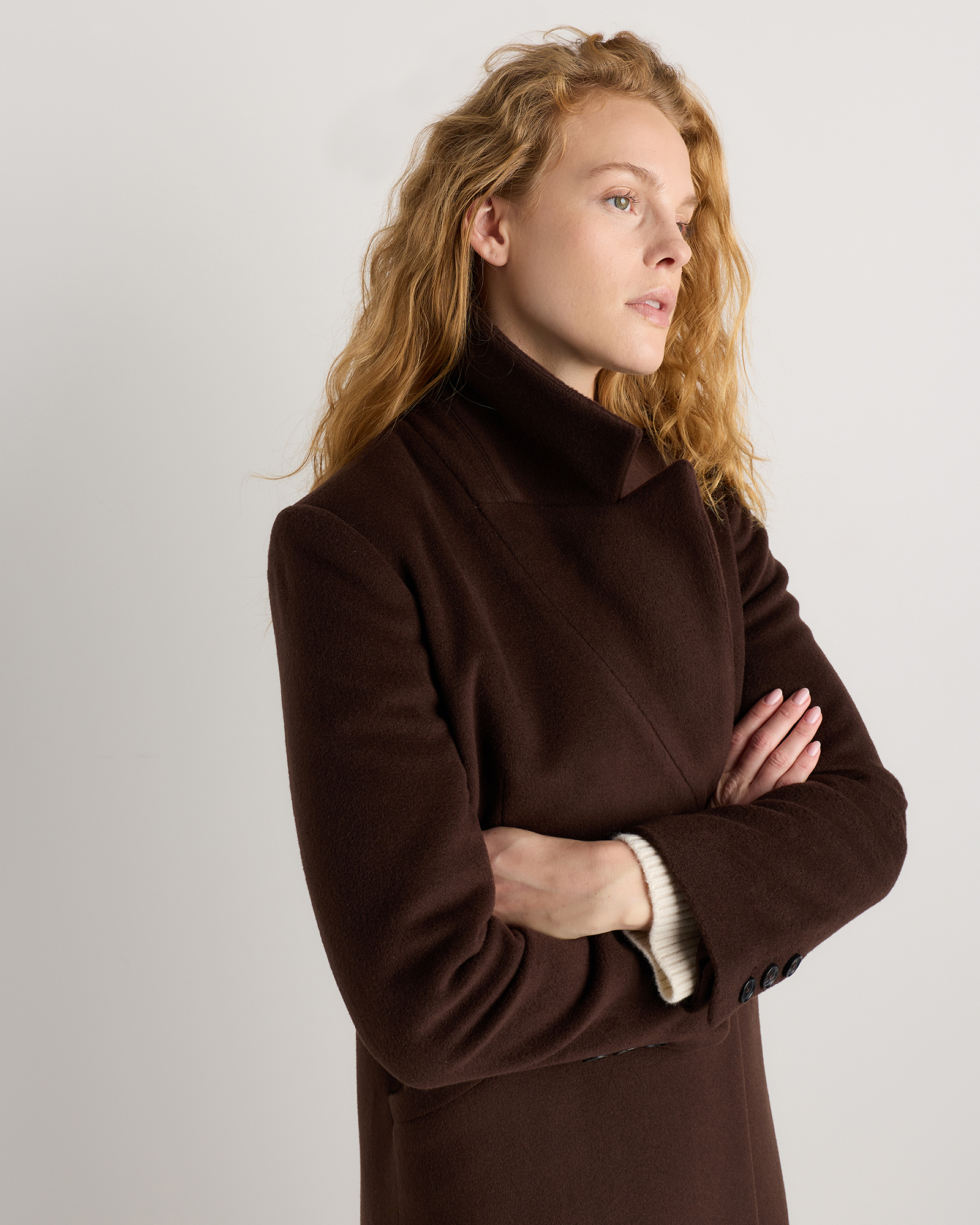 Wool Cashmere Tailored Long Coat — Image 10