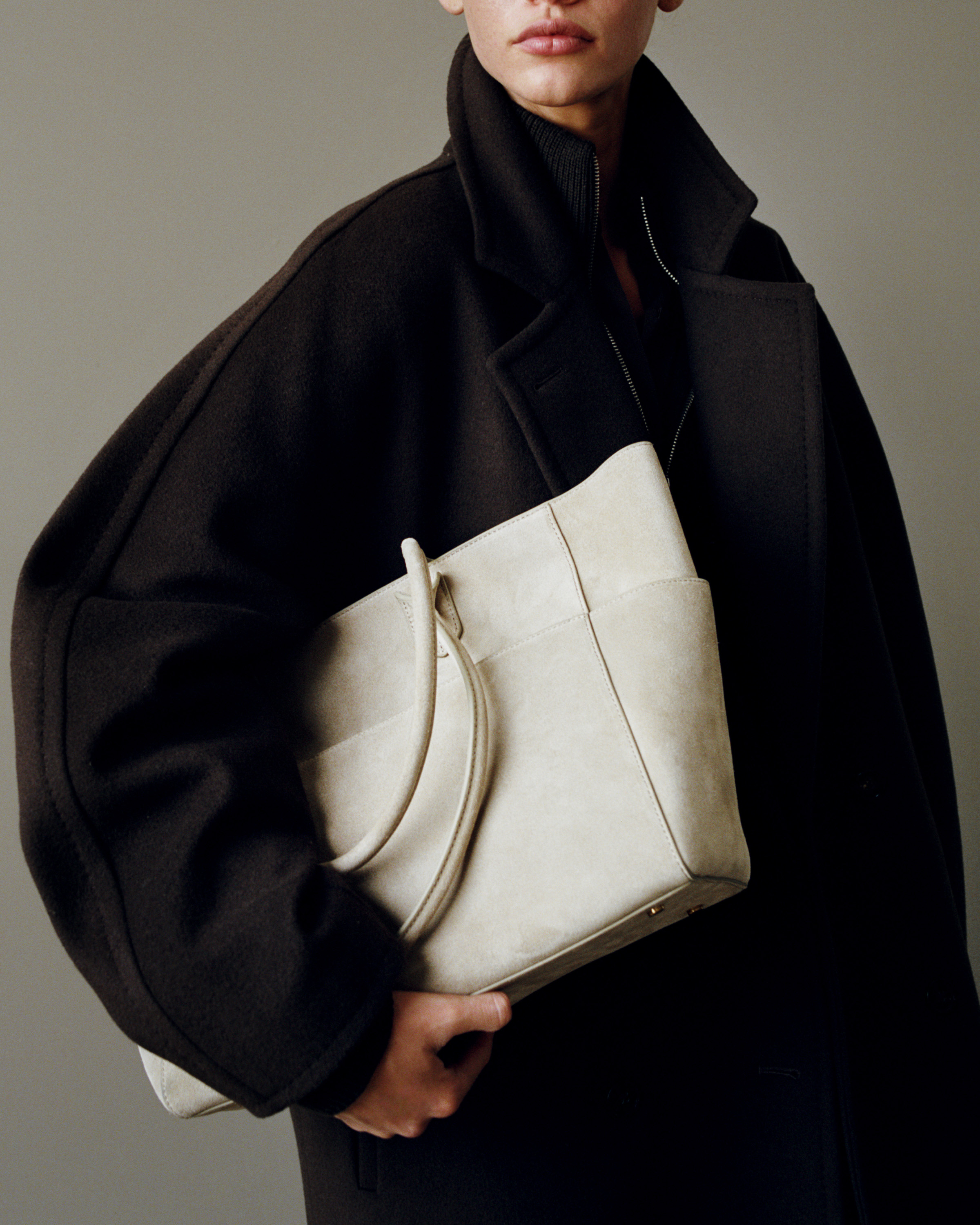 Italian Suede Shopper Tote — Image 4