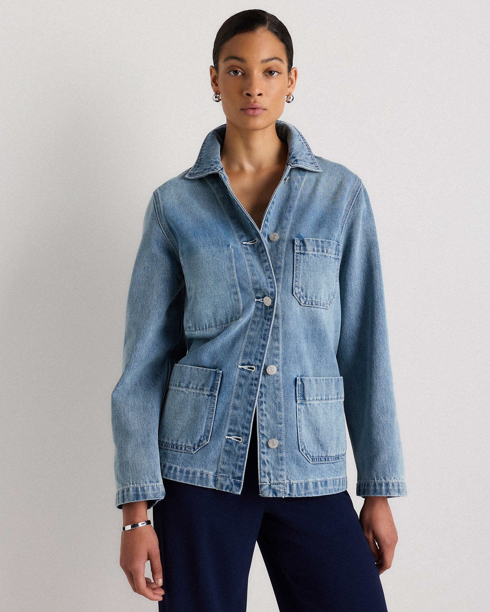 100% Organic Cotton Denim Chore Jacket — Image 9