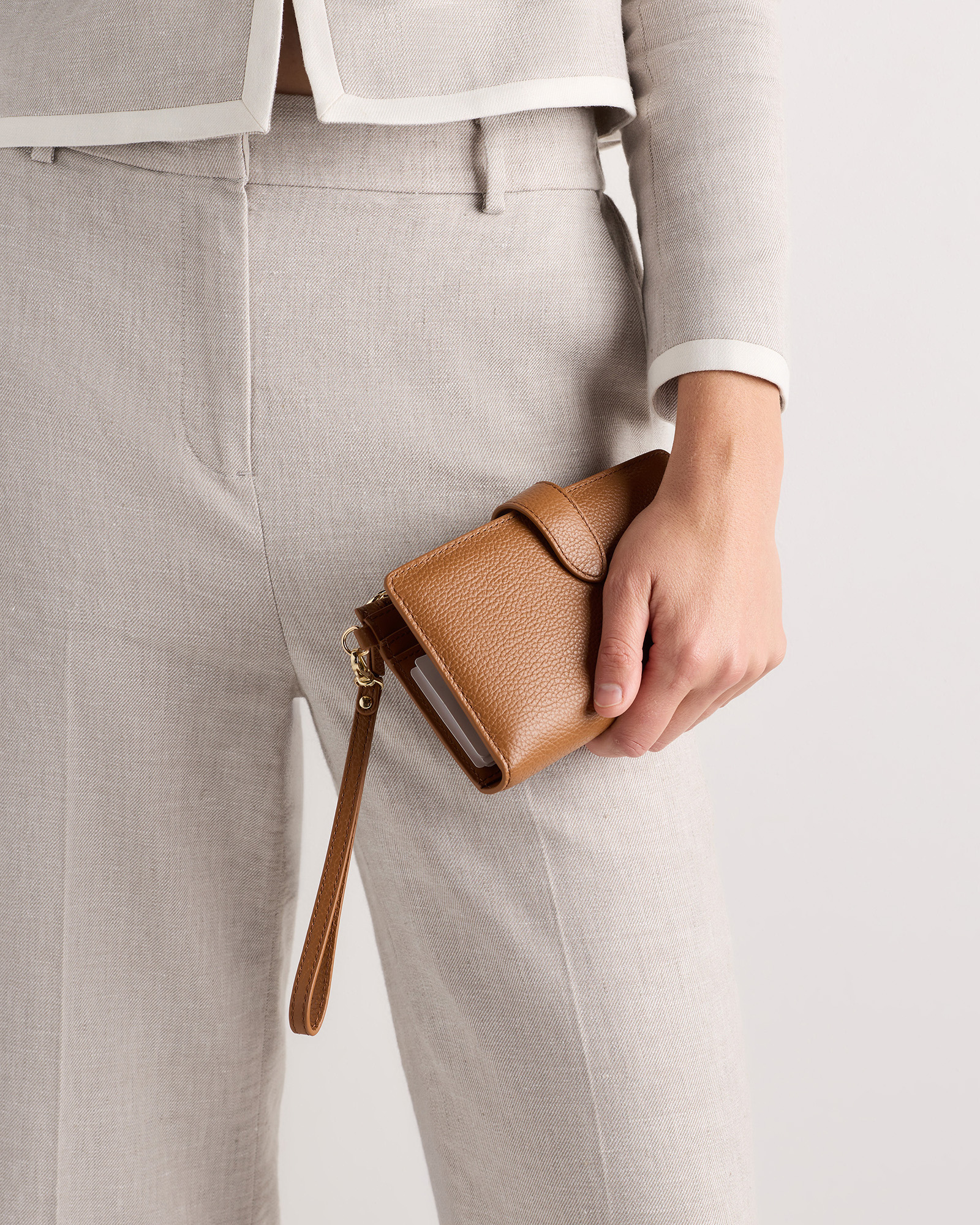Italian Leather Phone Bi-Fold Wristlet — Image 4