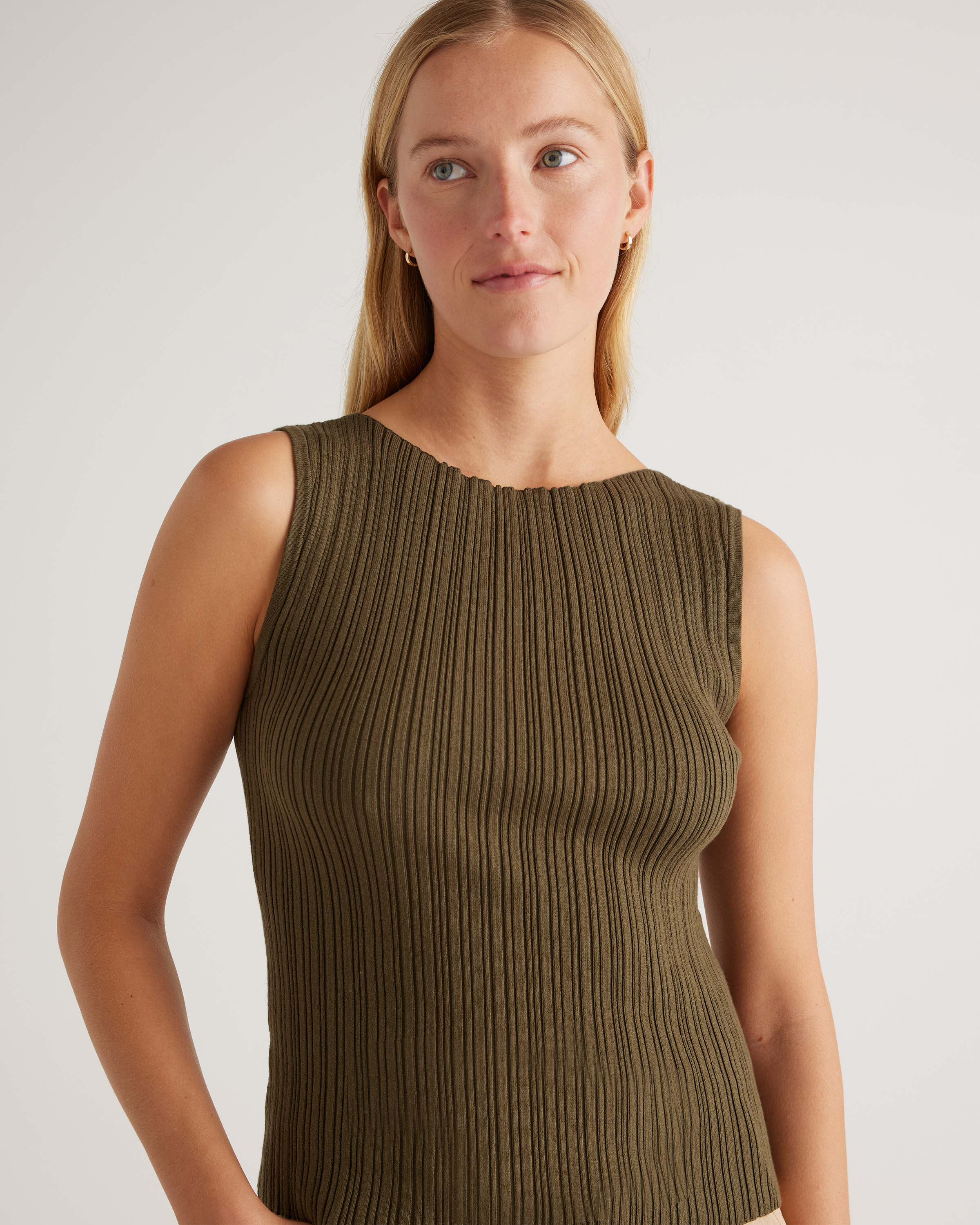 Cotton Cashmere Ribbed Tank — Image 3