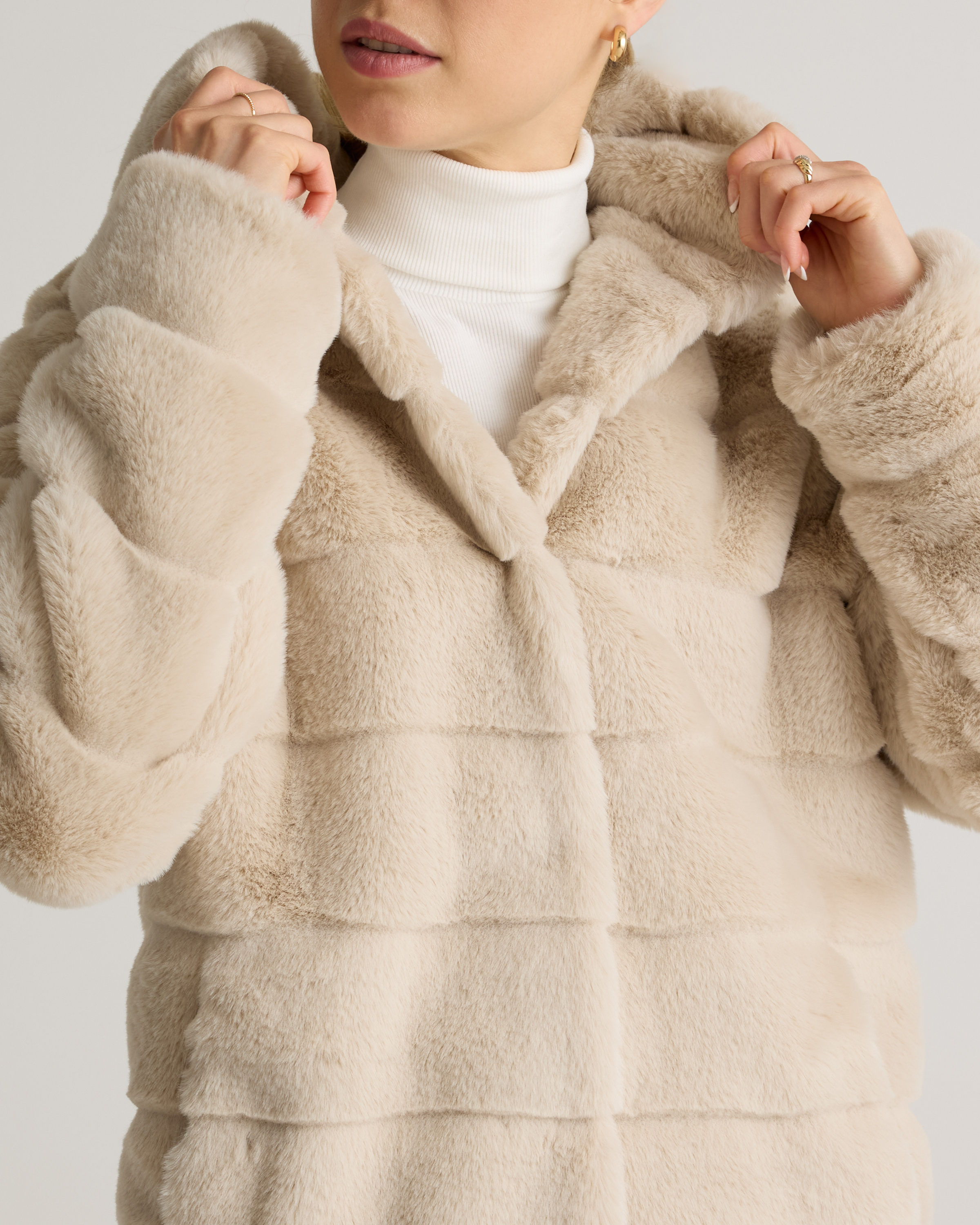 Hooded Faux Fur Jacket — Image 8