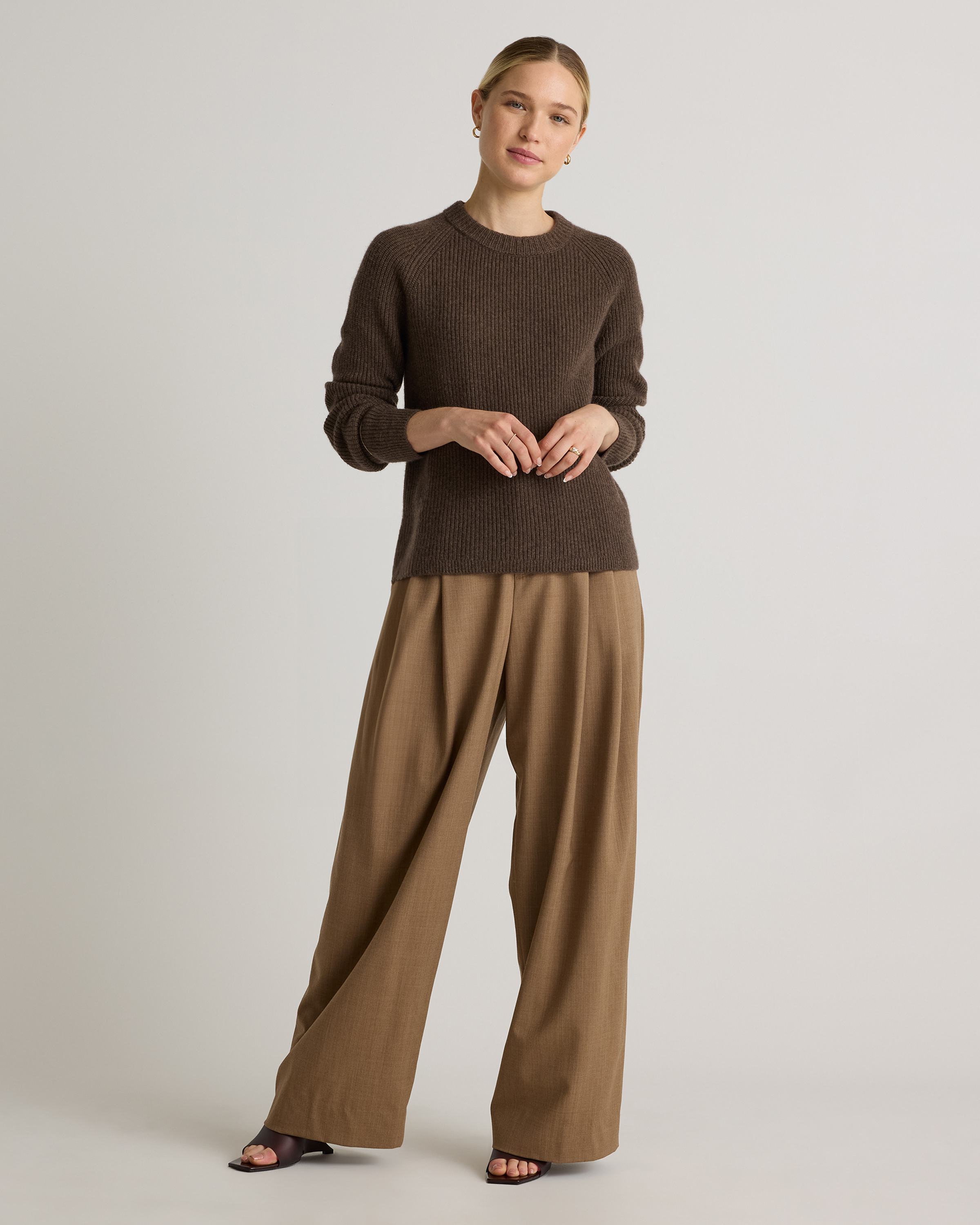 Mongolian Cashmere Fisherman Crewneck Sweater — Image 35
