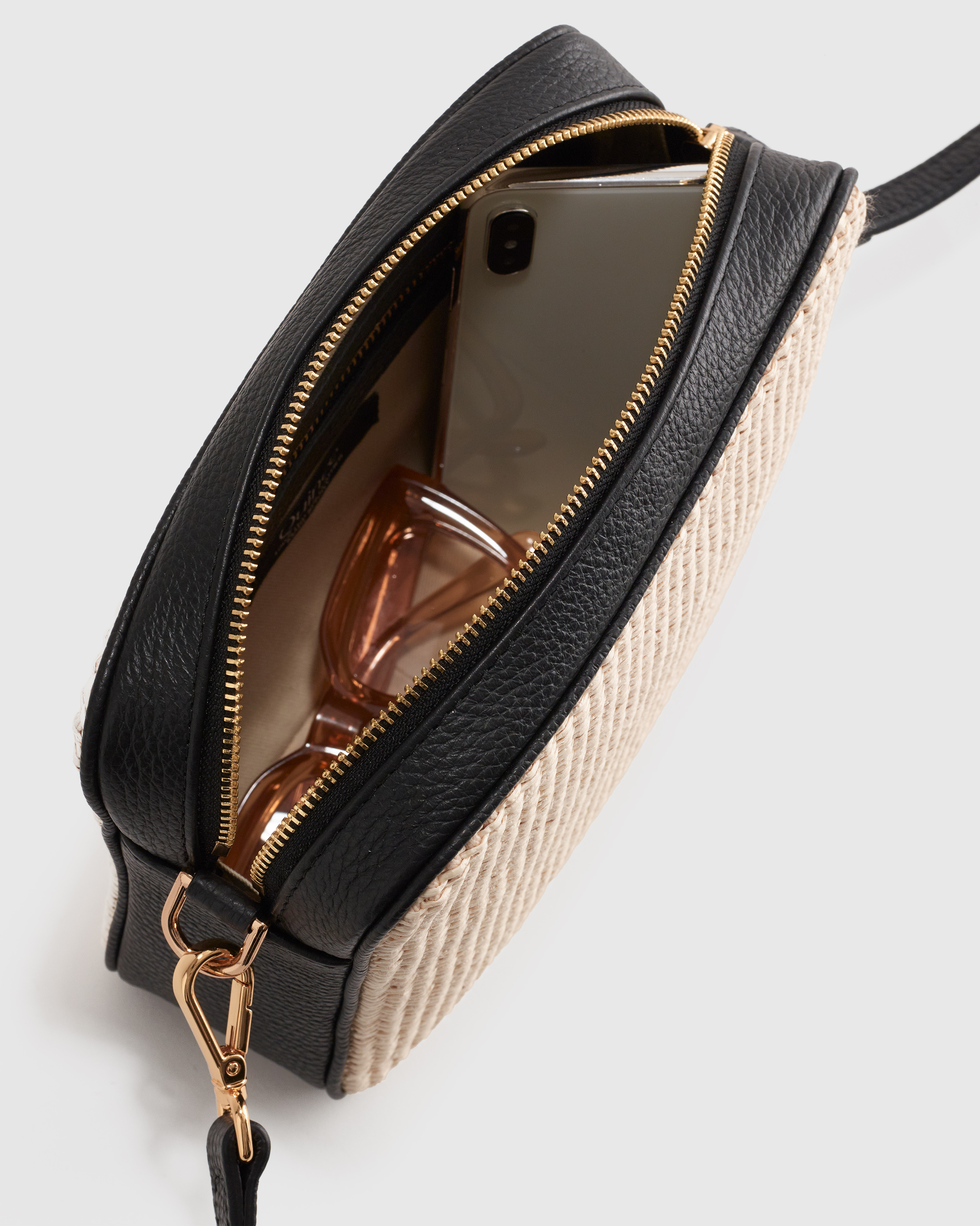 Italian Leather & Raffia Crossbody — Image 11