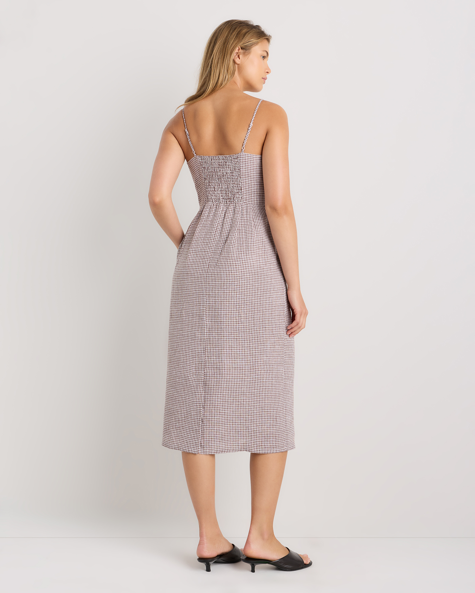 100% European Linen Scoop Neck Midi Dress — Image 52
