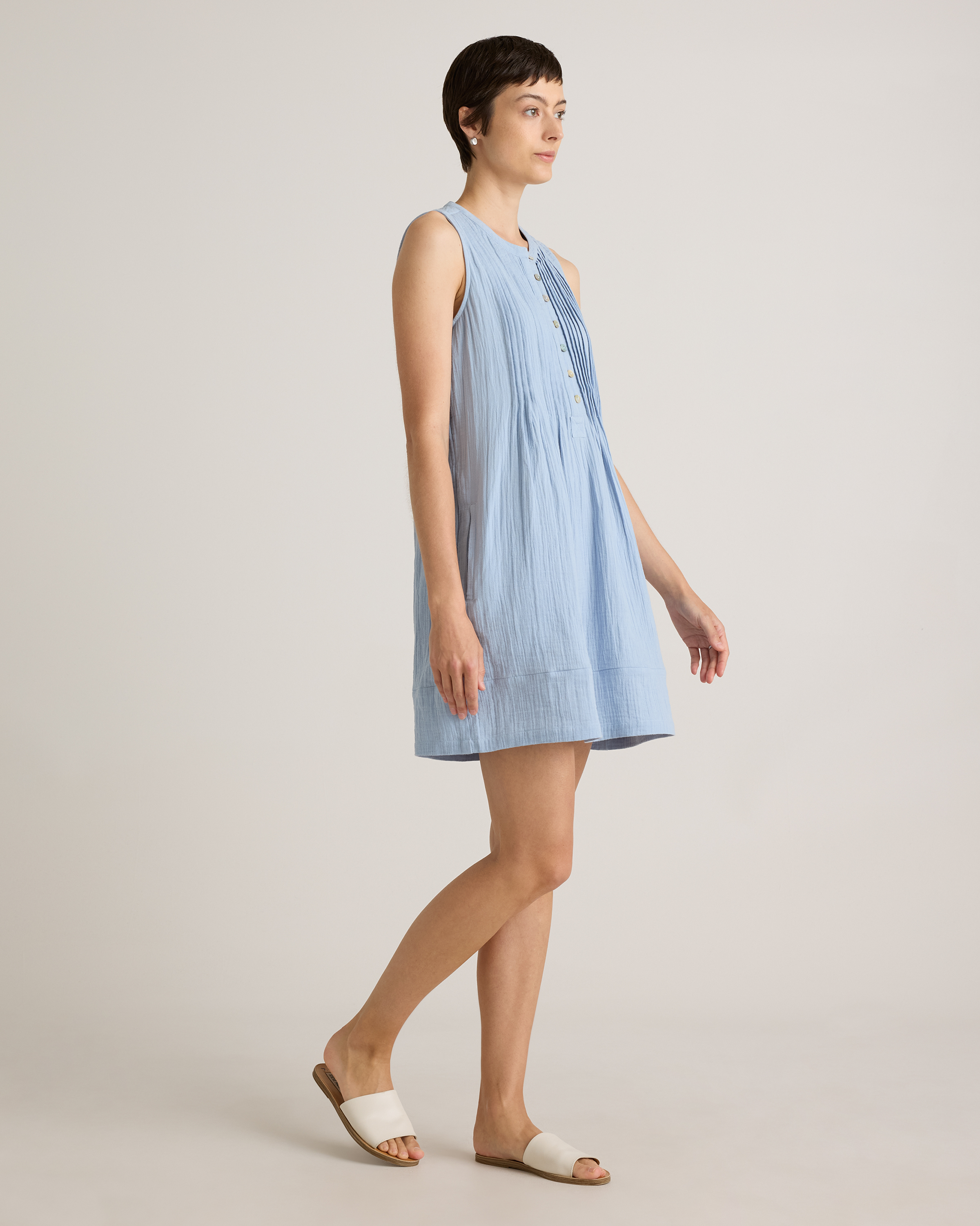 100% Organic Cotton Gauze Sleeveless Swing Dress — Image 18