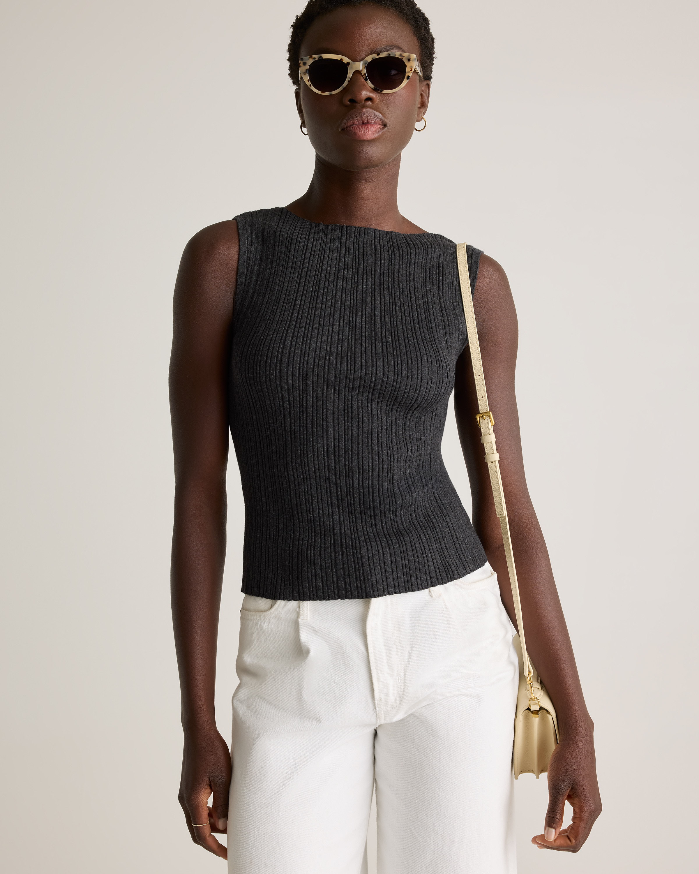 Cotton Cashmere Ribbed Tank — Image 9
