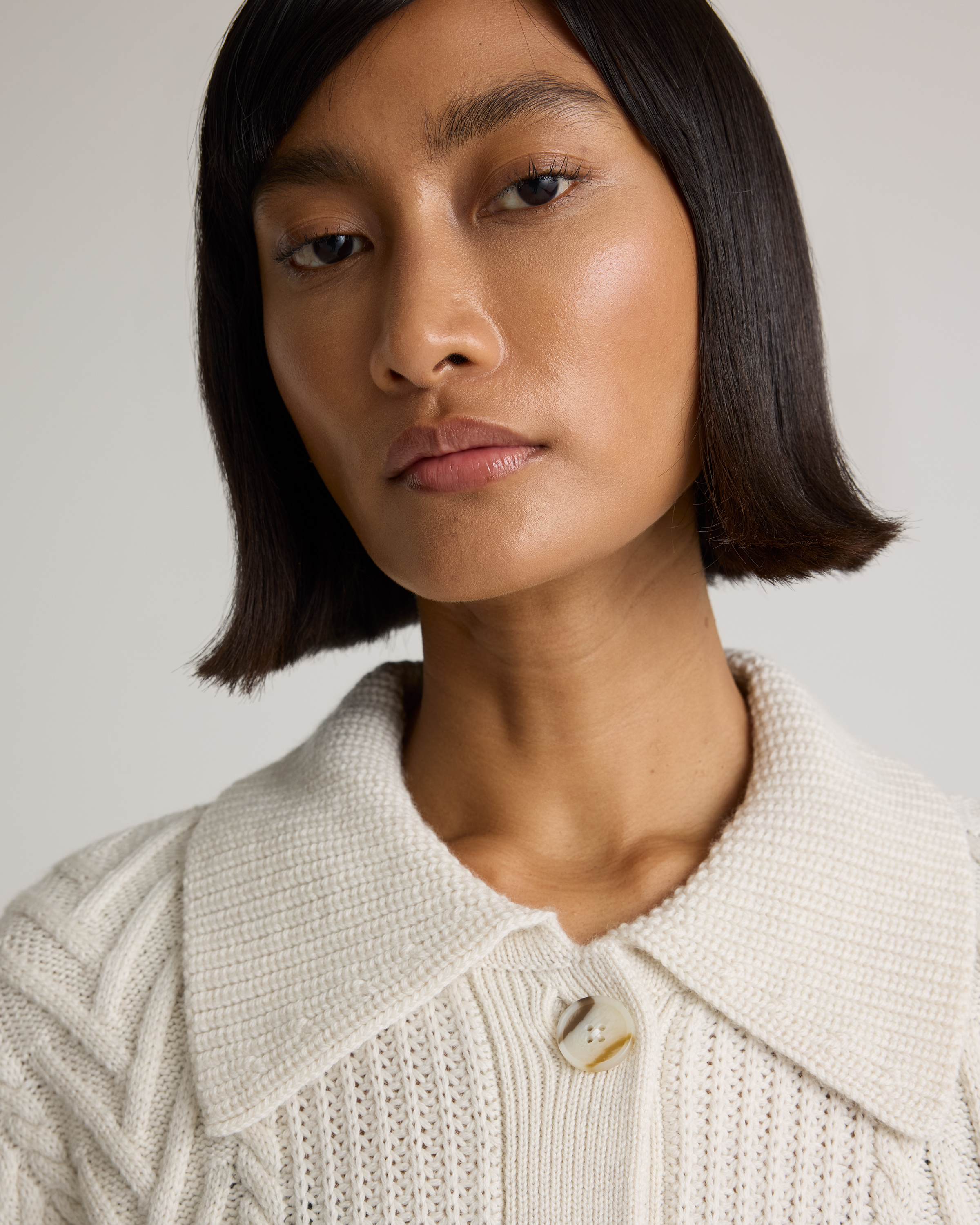 Australian Merino Wool Collared Cable Cardigan — Image 10