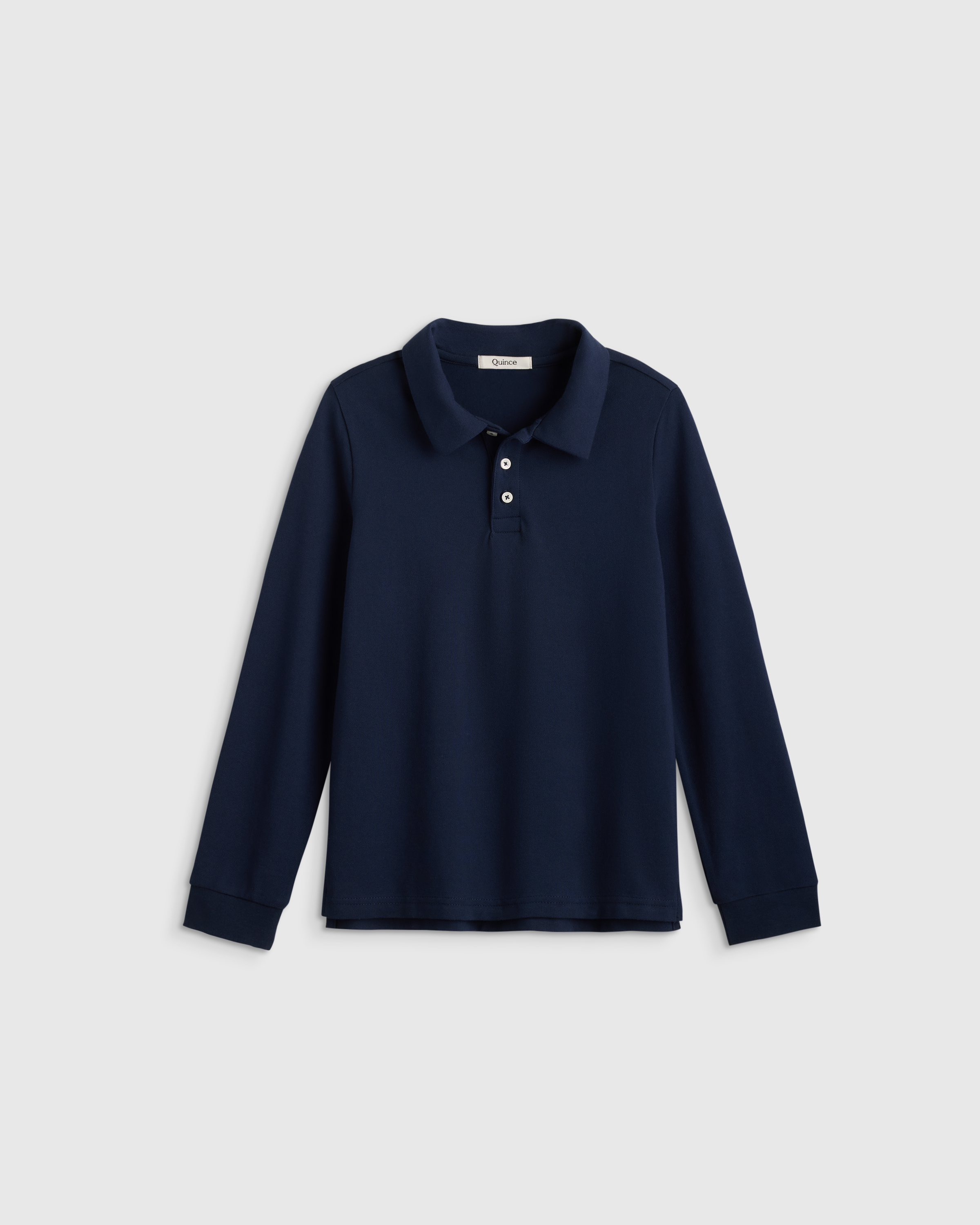 Organic Cotton Long Sleeve Pique Polo — Image 5