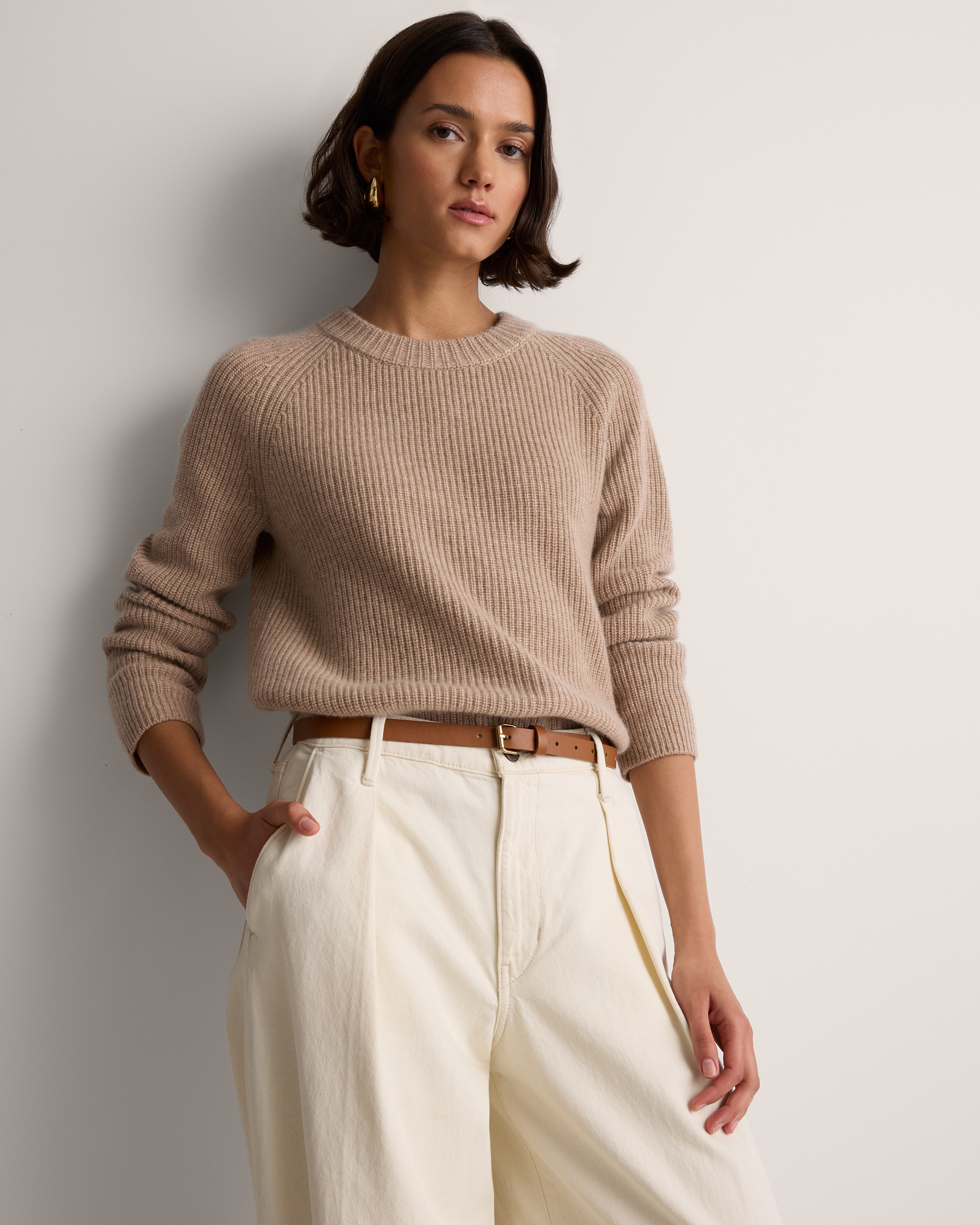 Mongolian Cashmere Fisherman Crewneck Sweater — Image 26