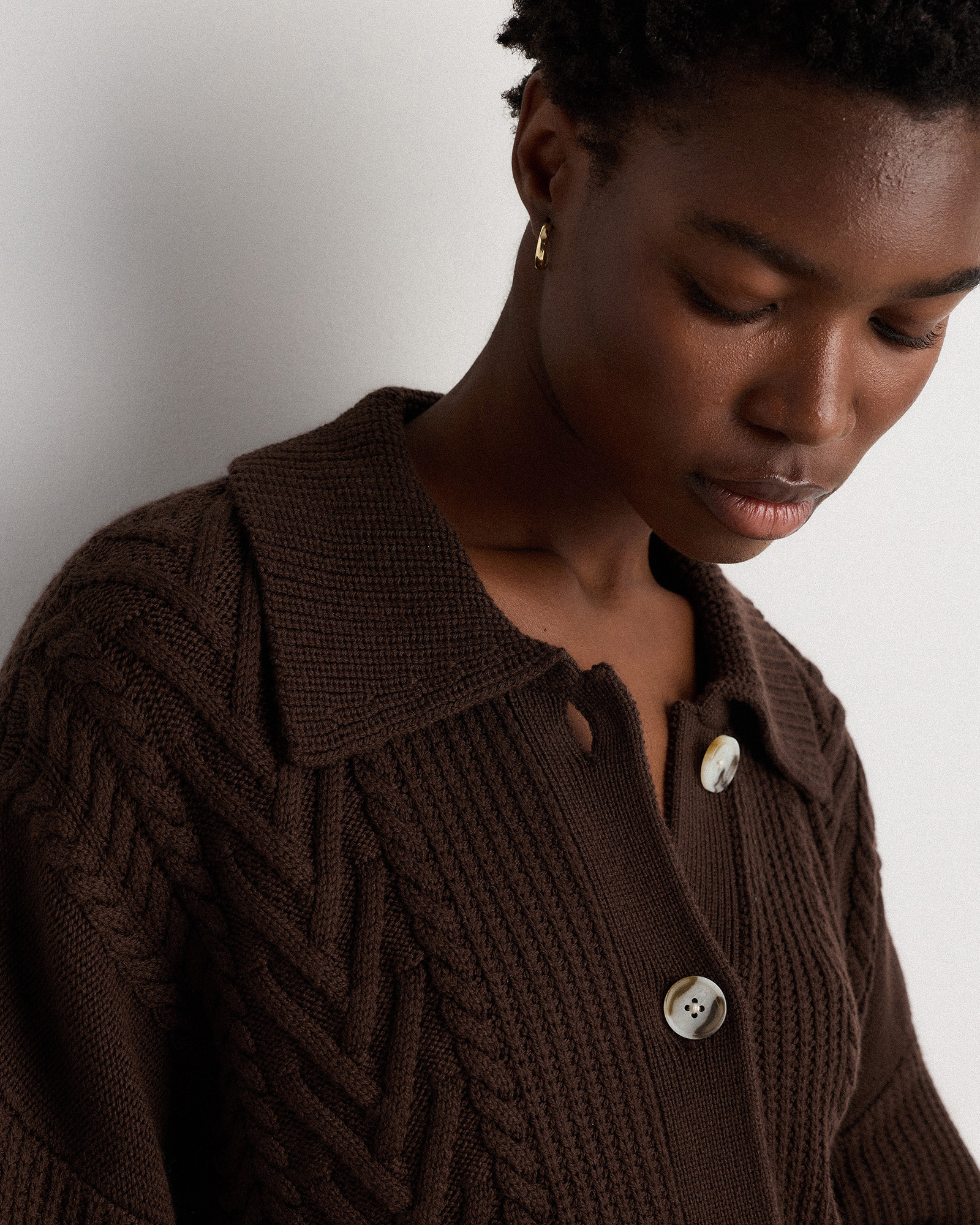 Australian Merino Wool Collared Cable Cardigan — Image 17