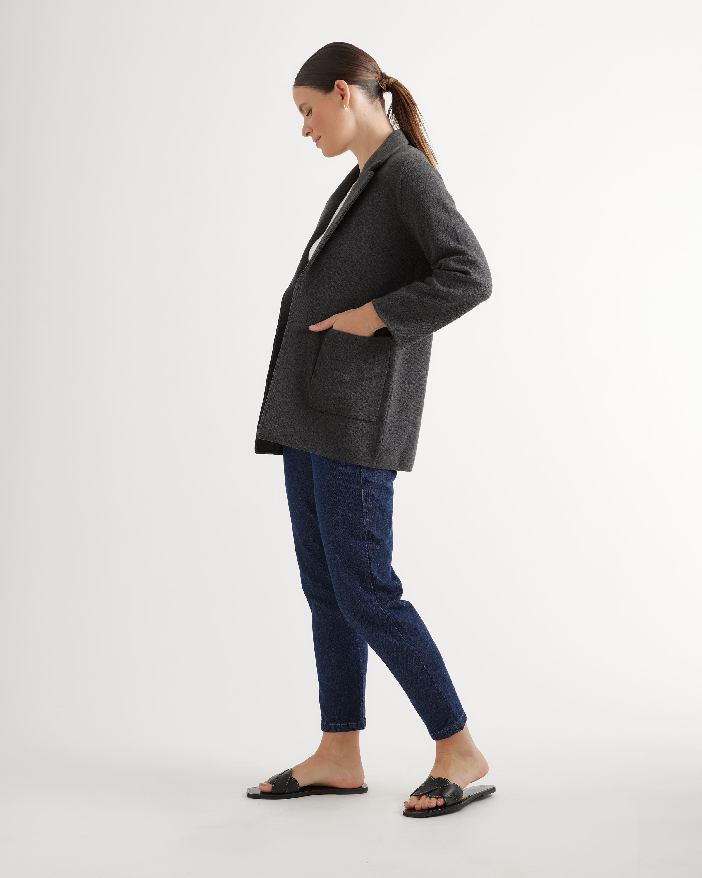 100% Organic Cotton Knit Blazer — Image 28