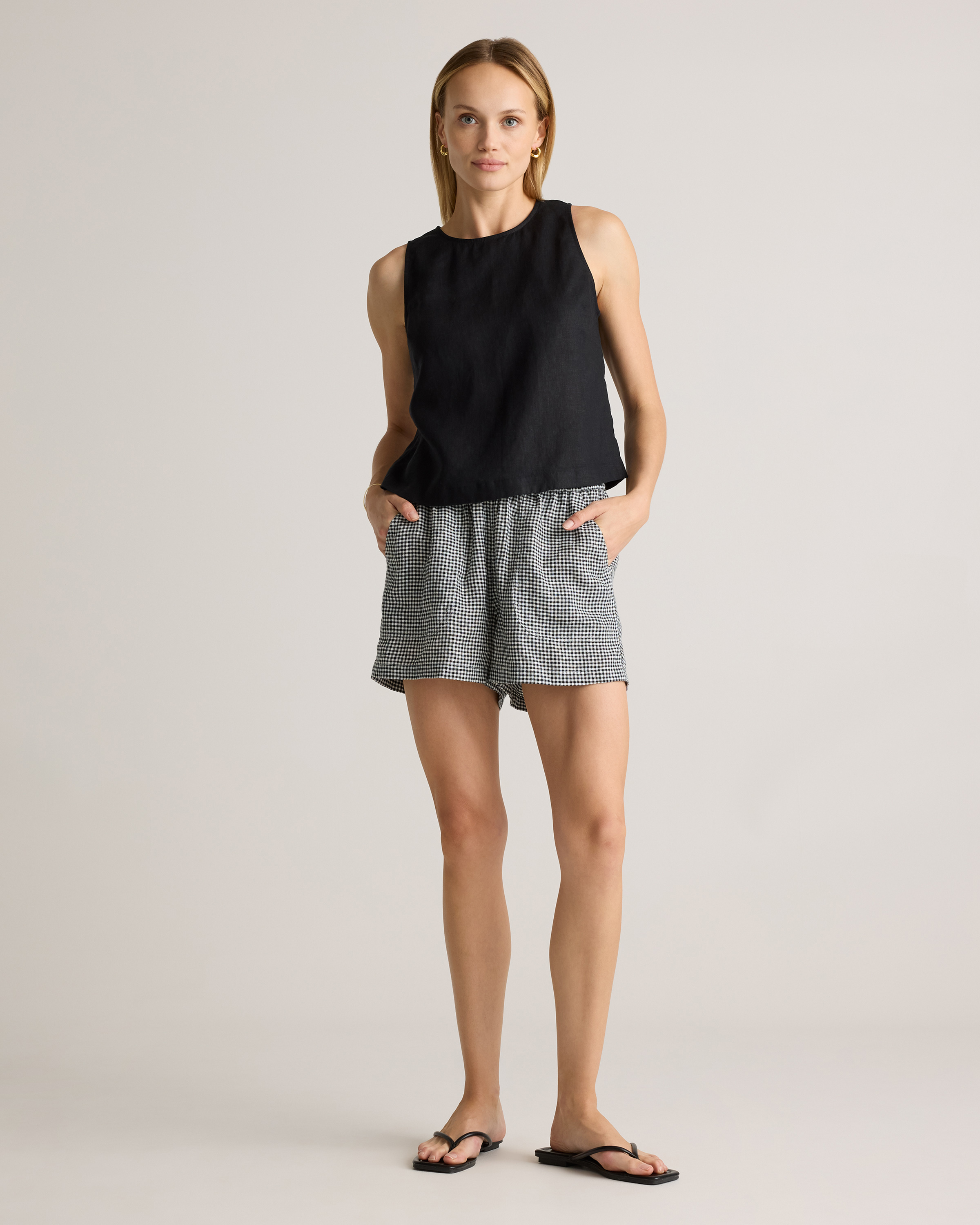 100% European Linen Cropped Tank — Image 25