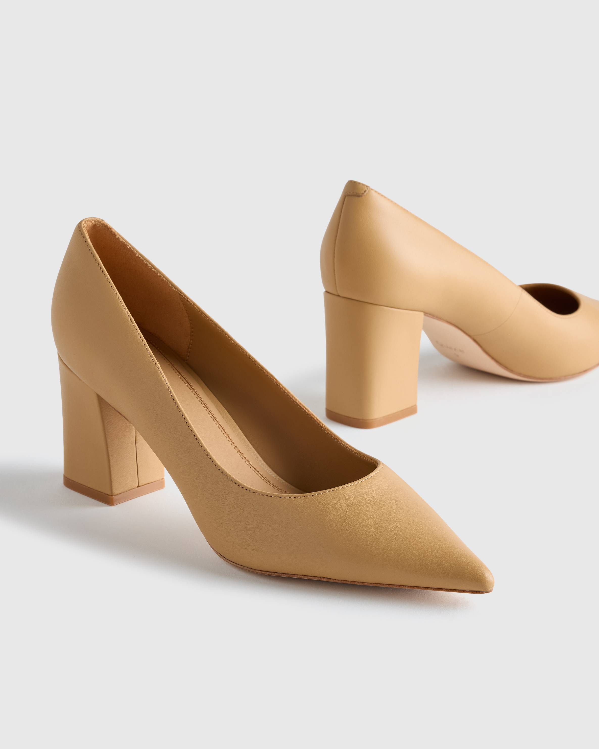 Italian Leather 65mm Block Heel Pump — Image 6