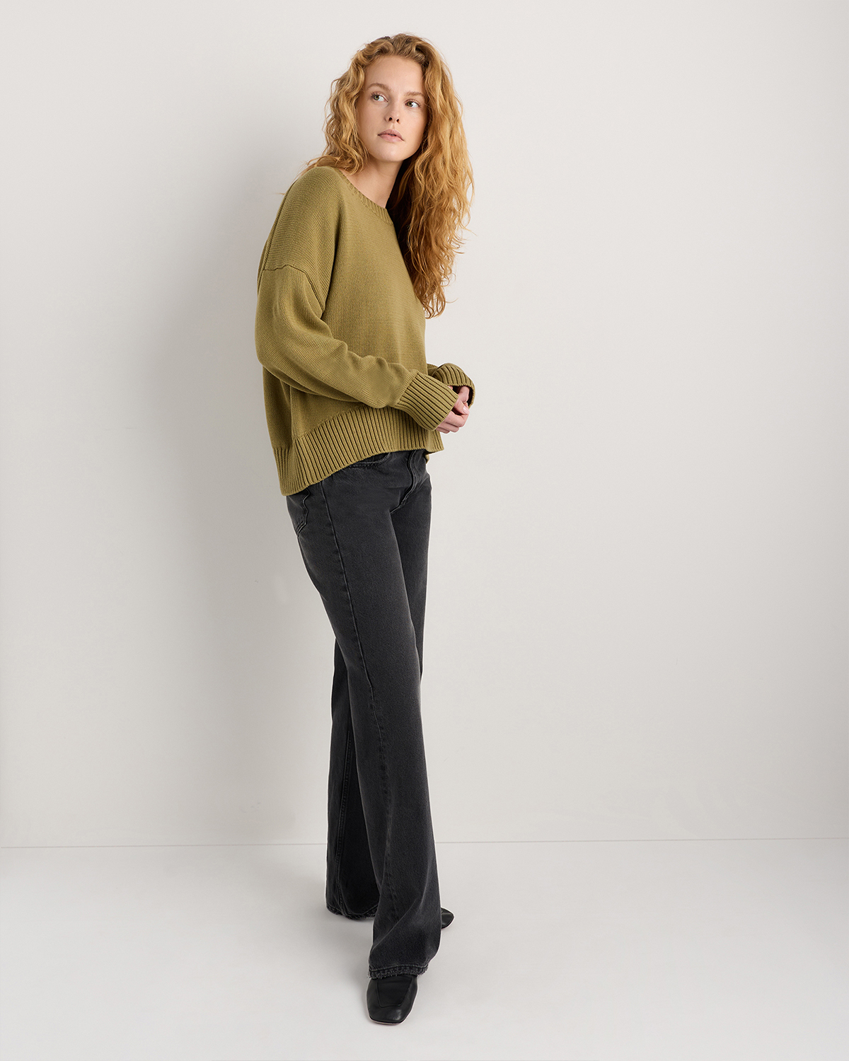 100% Organic Cotton Boyfriend Crew Sweater — Image 67