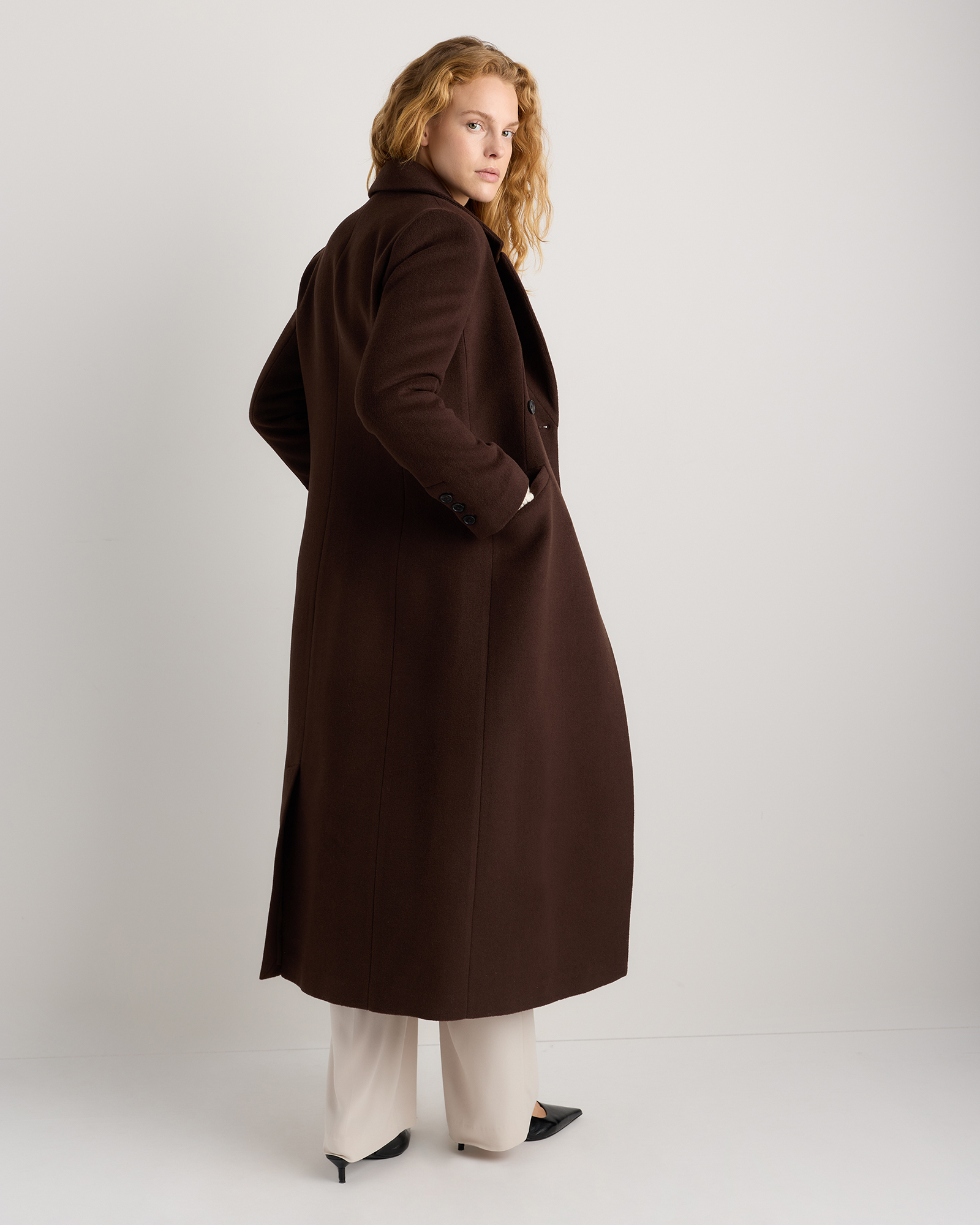 Wool Cashmere Tailored Long Coat — Image 26
