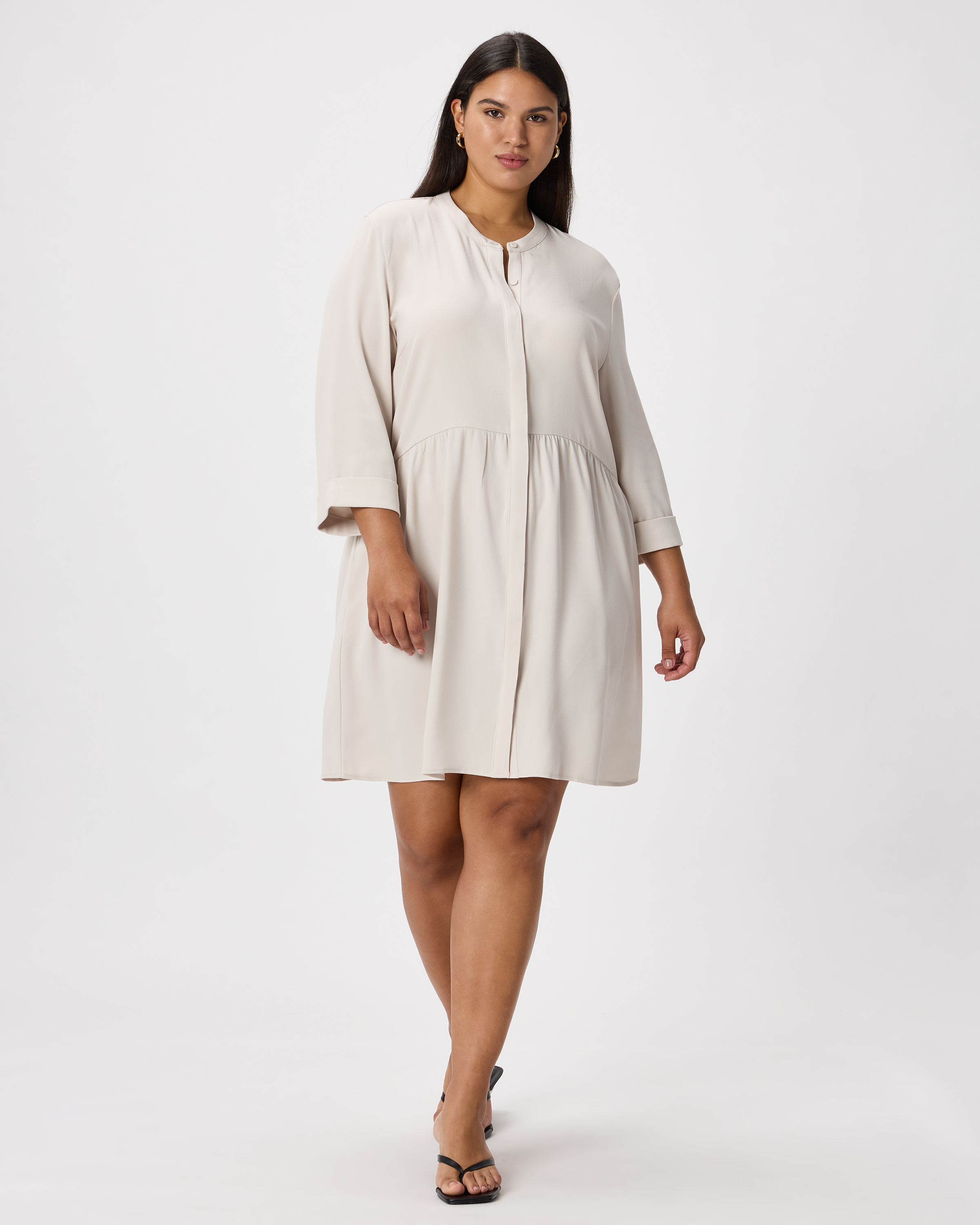 Fluid Crepe Shirt Dress — Image 16