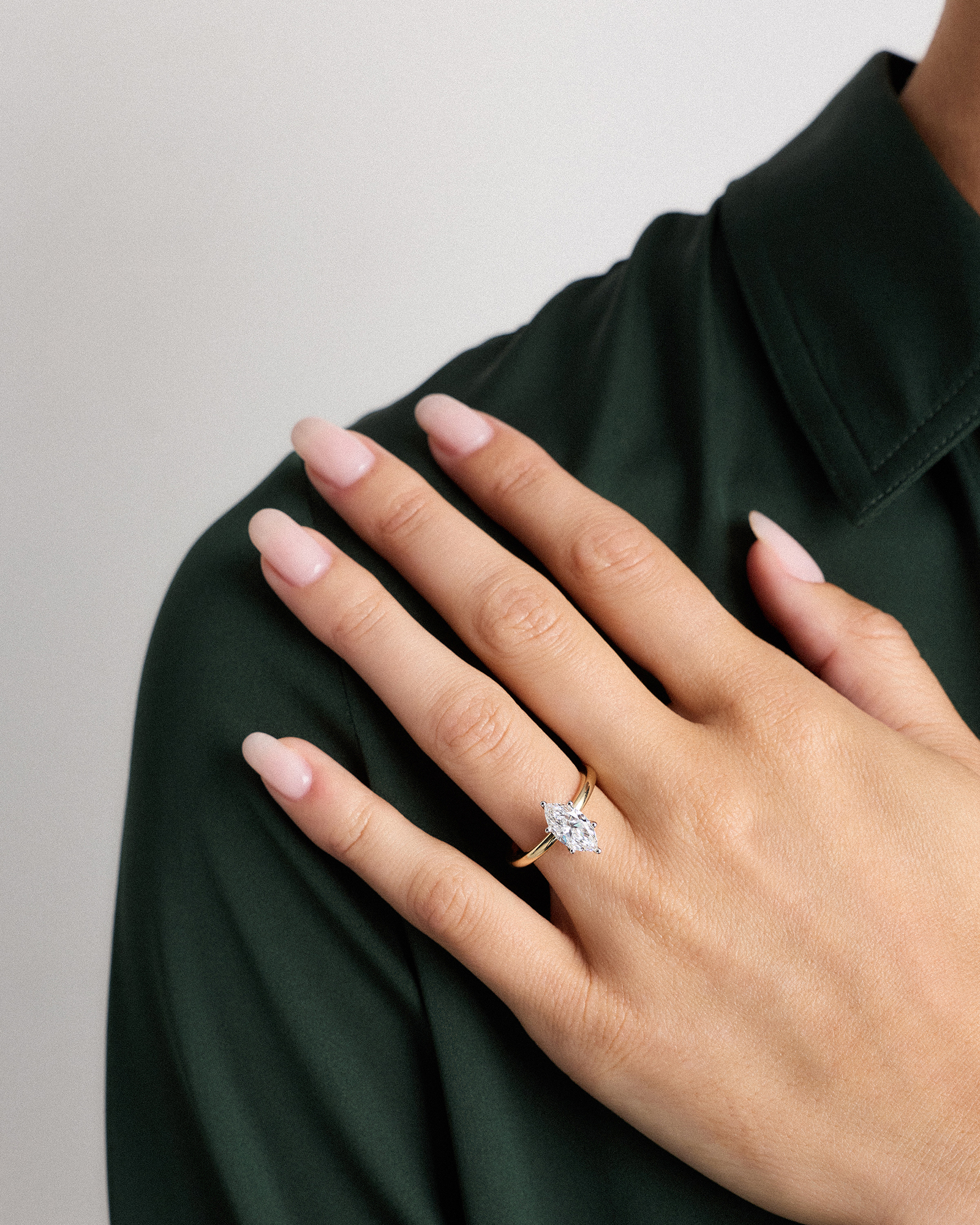 Lab Grown Diamond Marquise Comfort Fit Engagement Ring - 1.5ct — Image 5