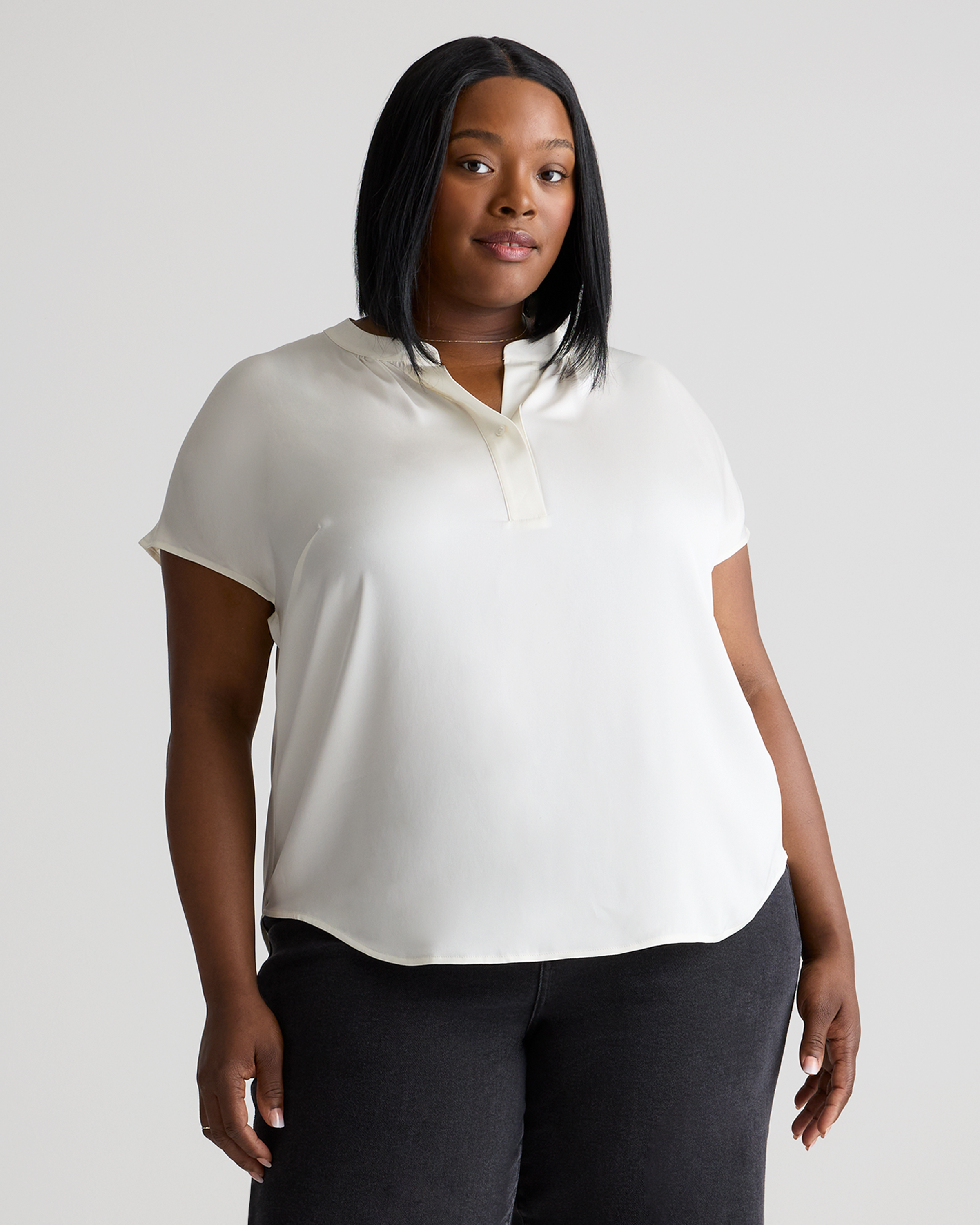 Washable Stretch Silk Dolman Sleeve Blouse — Image 12
