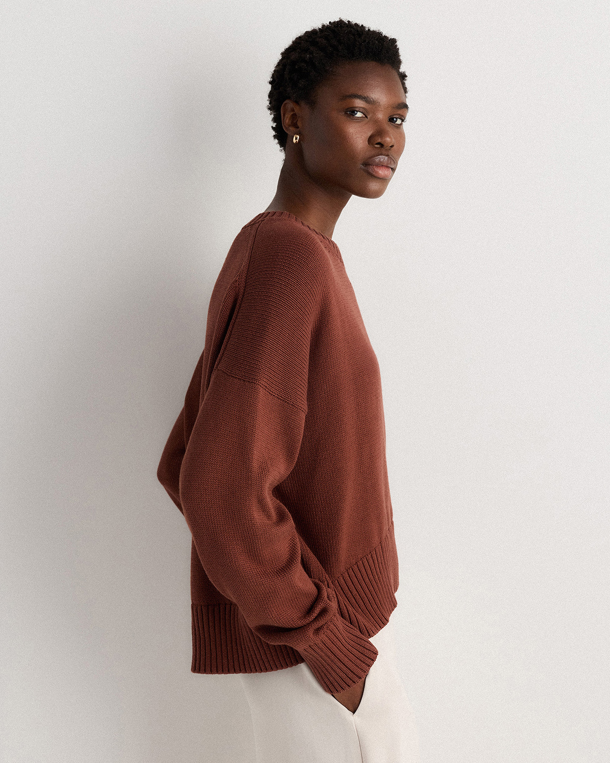 100% Organic Cotton Boyfriend Crew Sweater — Image 56