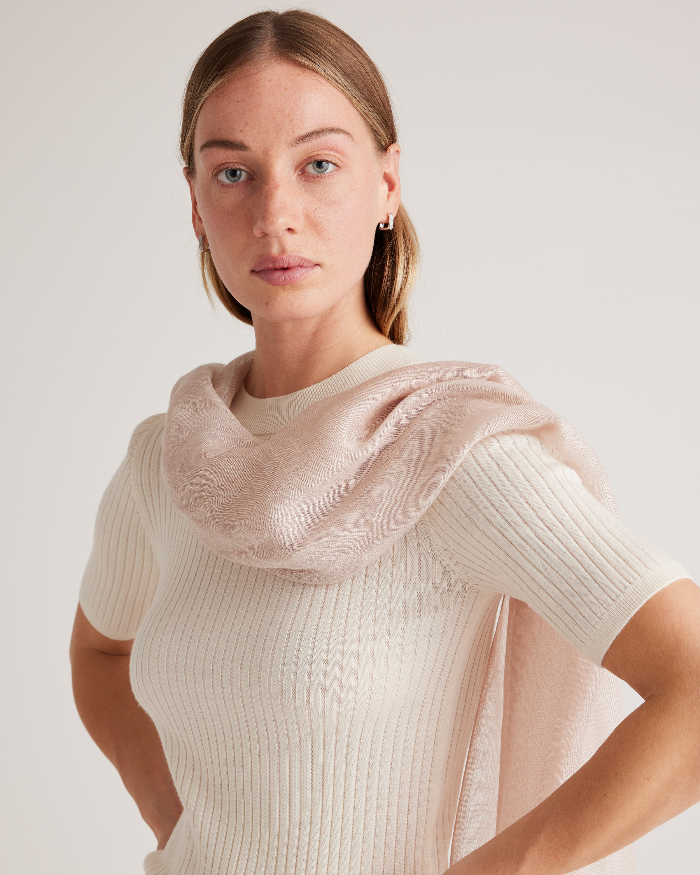 Lightweight Linen Silk Cashmere Scarf — Image 5