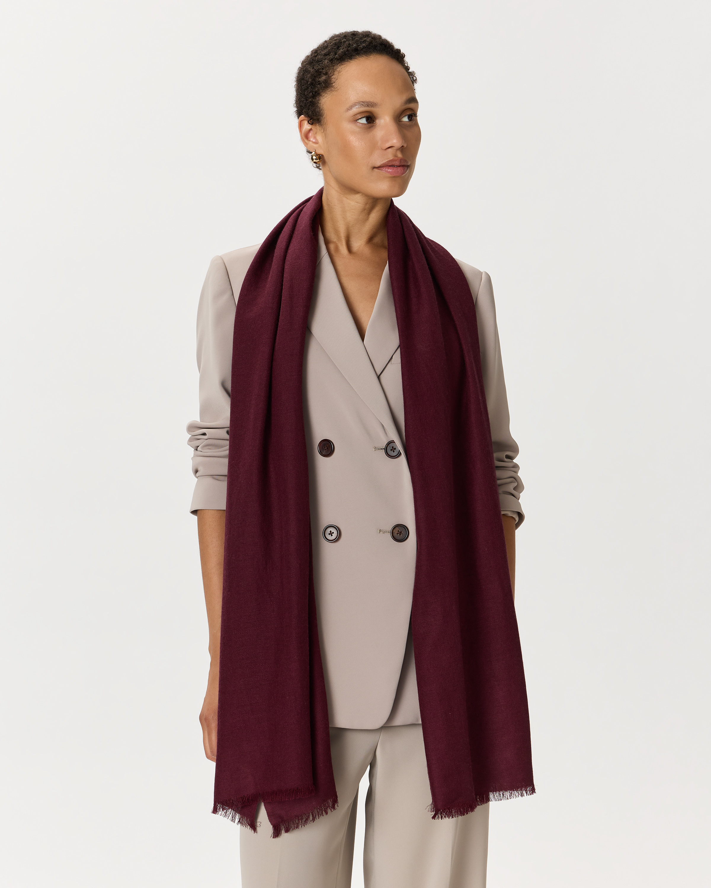 Featherweight Cashmere Silk Frayed Edge Scarf — Image 37
