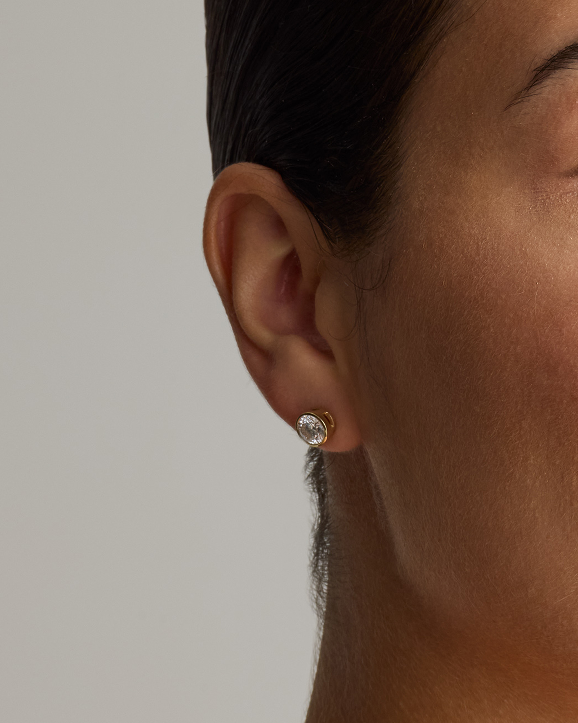 14K Gold Lab Grown Diamond Bezel Studs  - 2ctw — Image 3