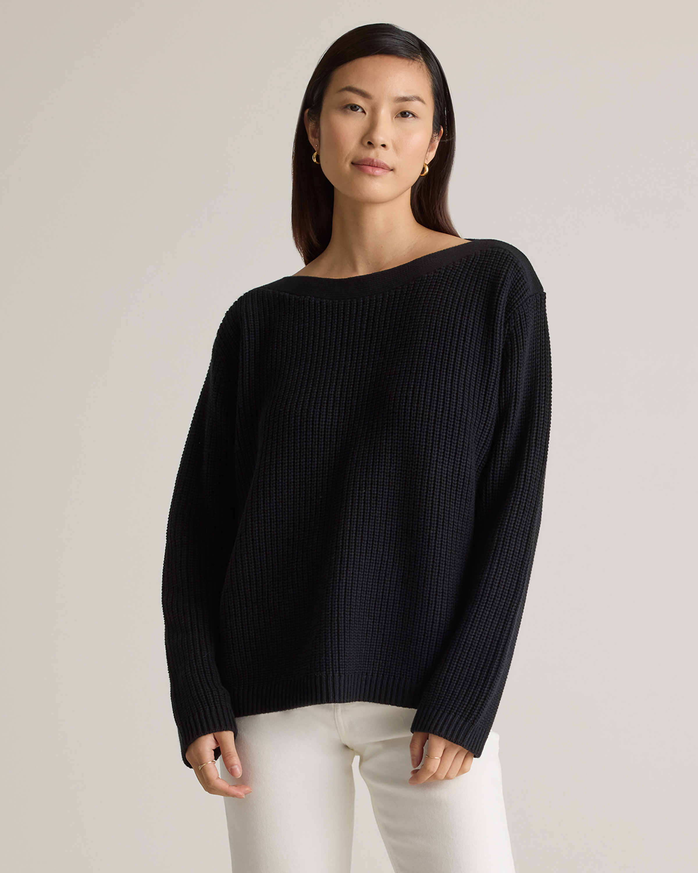 100% Organic Cotton Fisherman Boatneck Sweater — Image 32