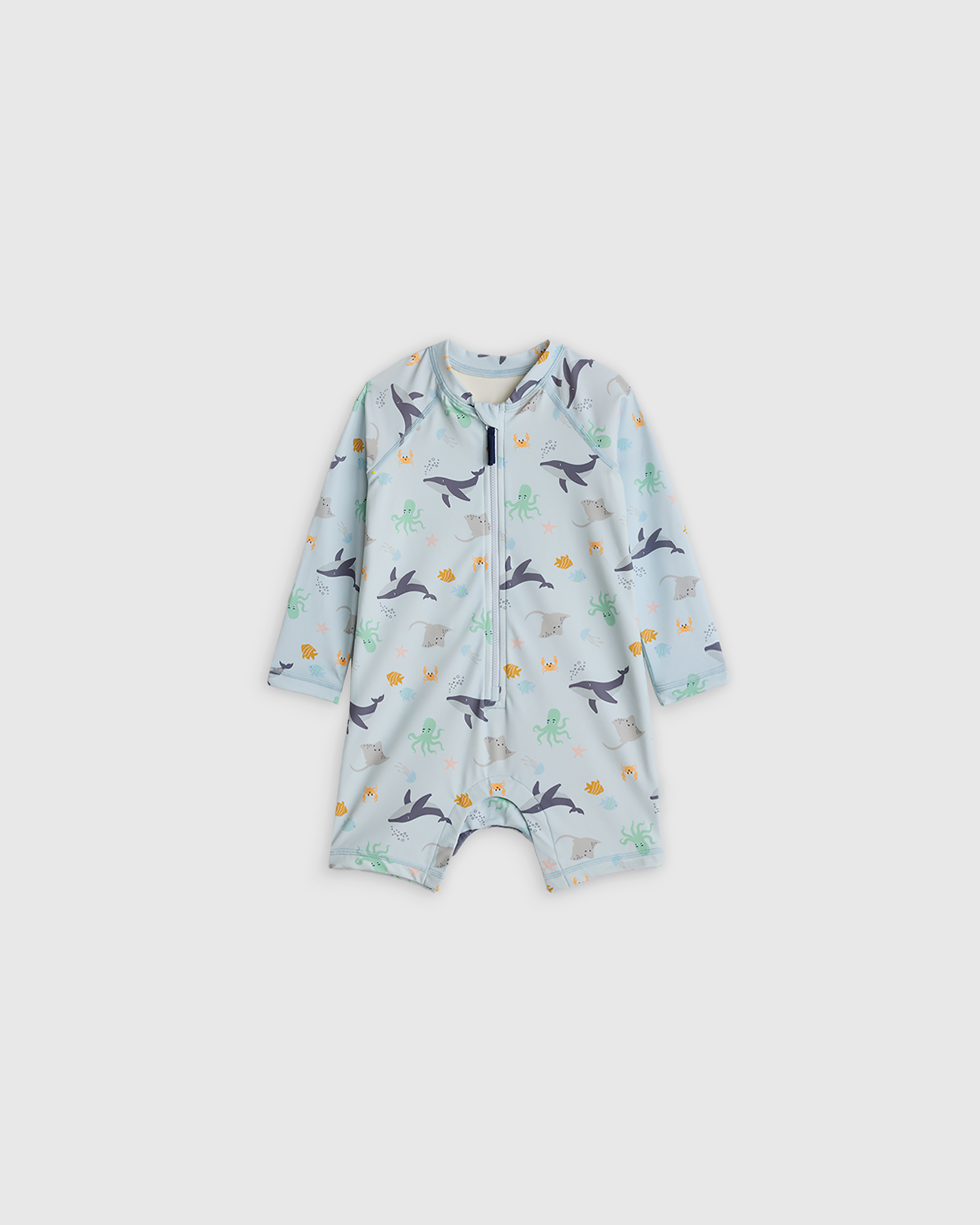 Long Sleeve Zip-Up Rash Guard One-Piece — Image 21